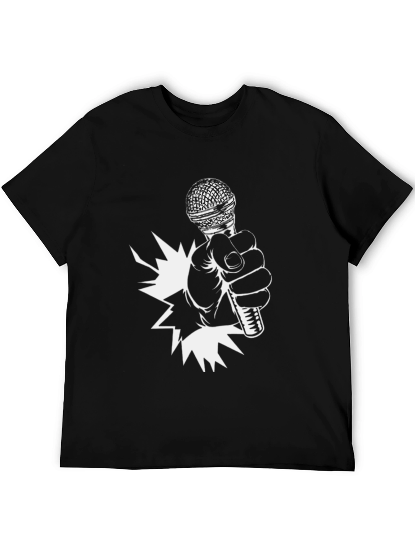 Microphone Burst Black Graphic Tee