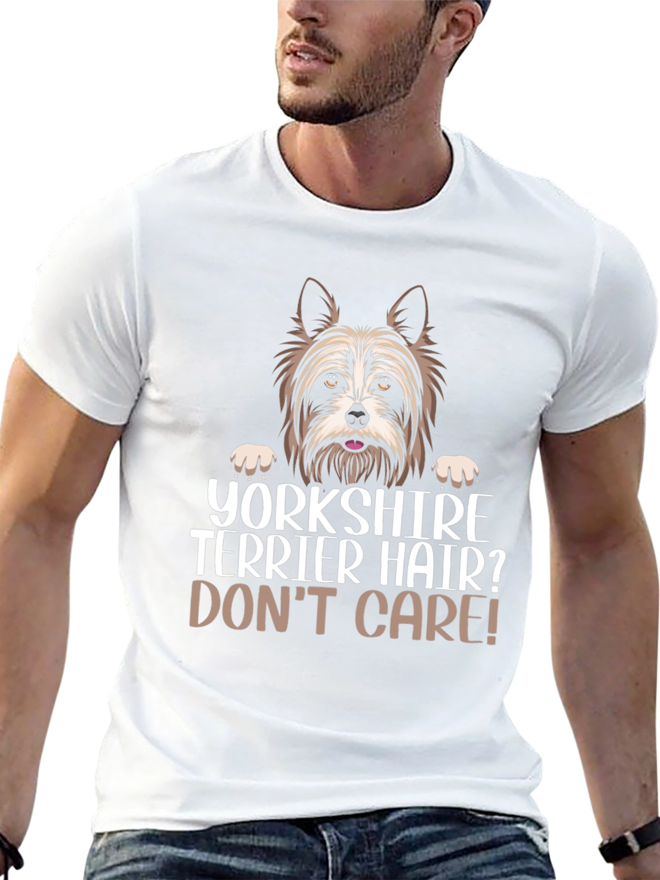 Yorkshire Terrier Hair? Dont Care! Black T-Shirt
