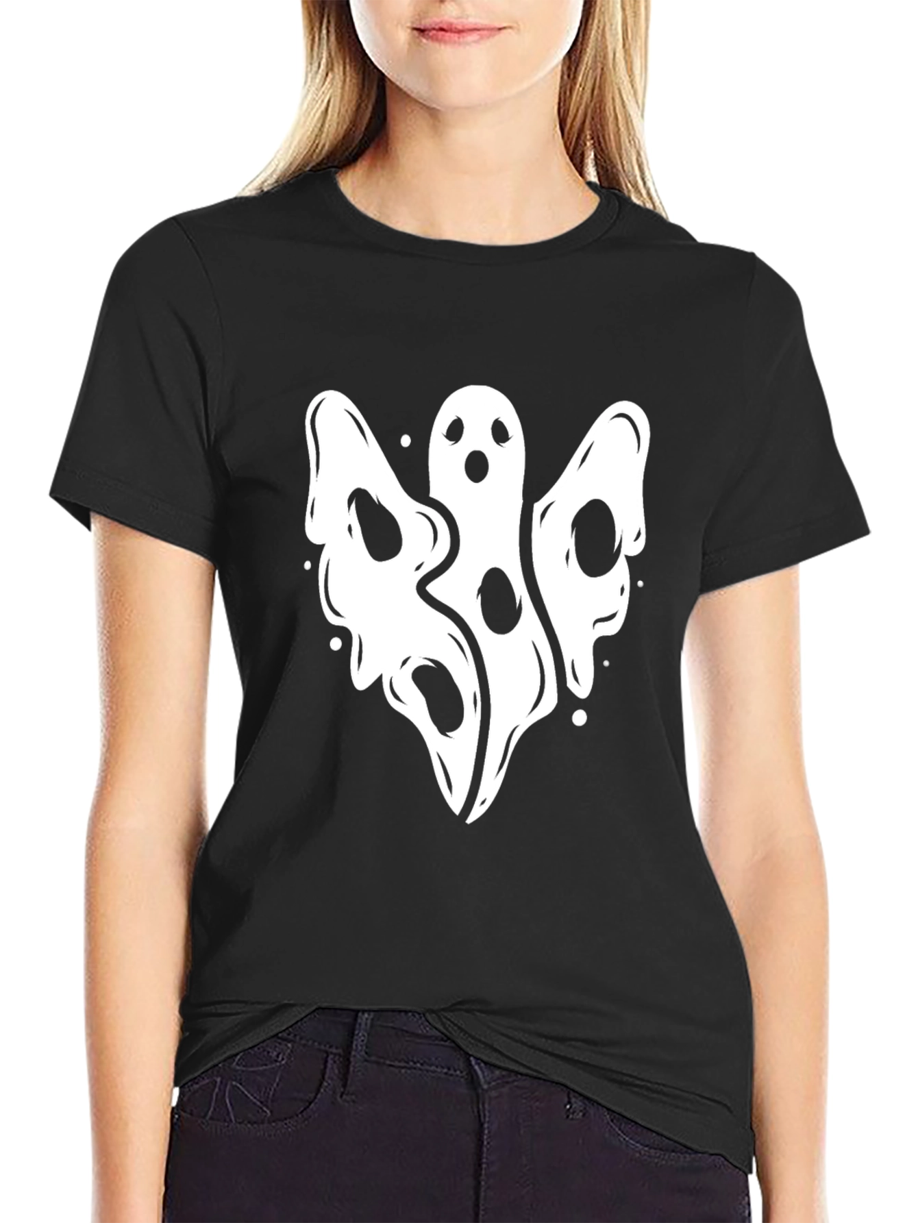 Spooky Ghost Graphic T-Shirt - Halloween Edition