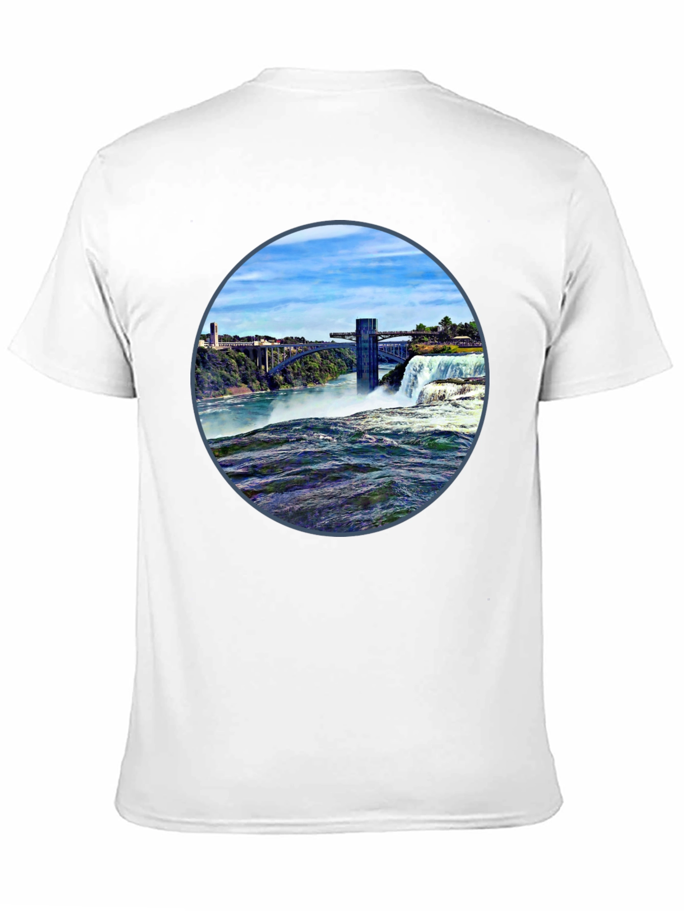 Waterfall Graphic Print Tee - Black