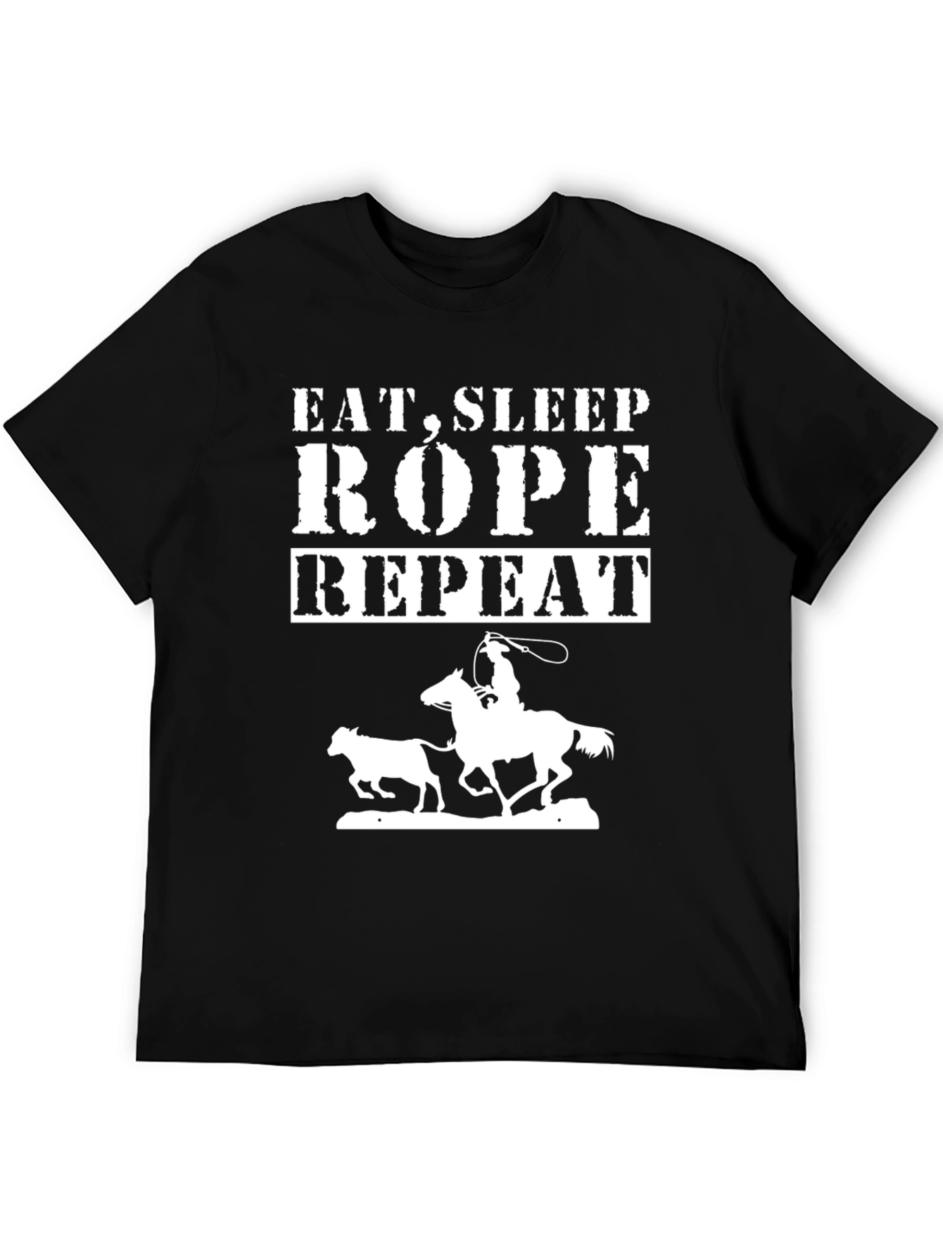 Eat Sleep Rope Repeat Cowboy Graphic Tee