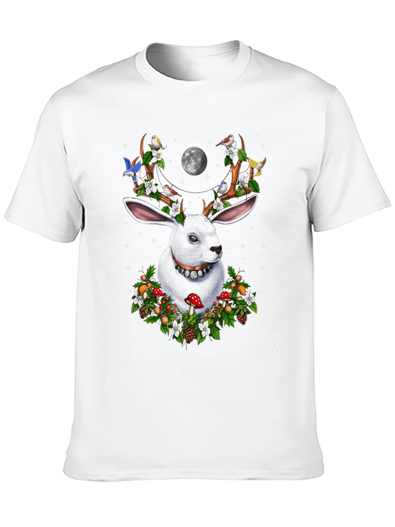 Rabbit Antler Floral Moon T-Shirt