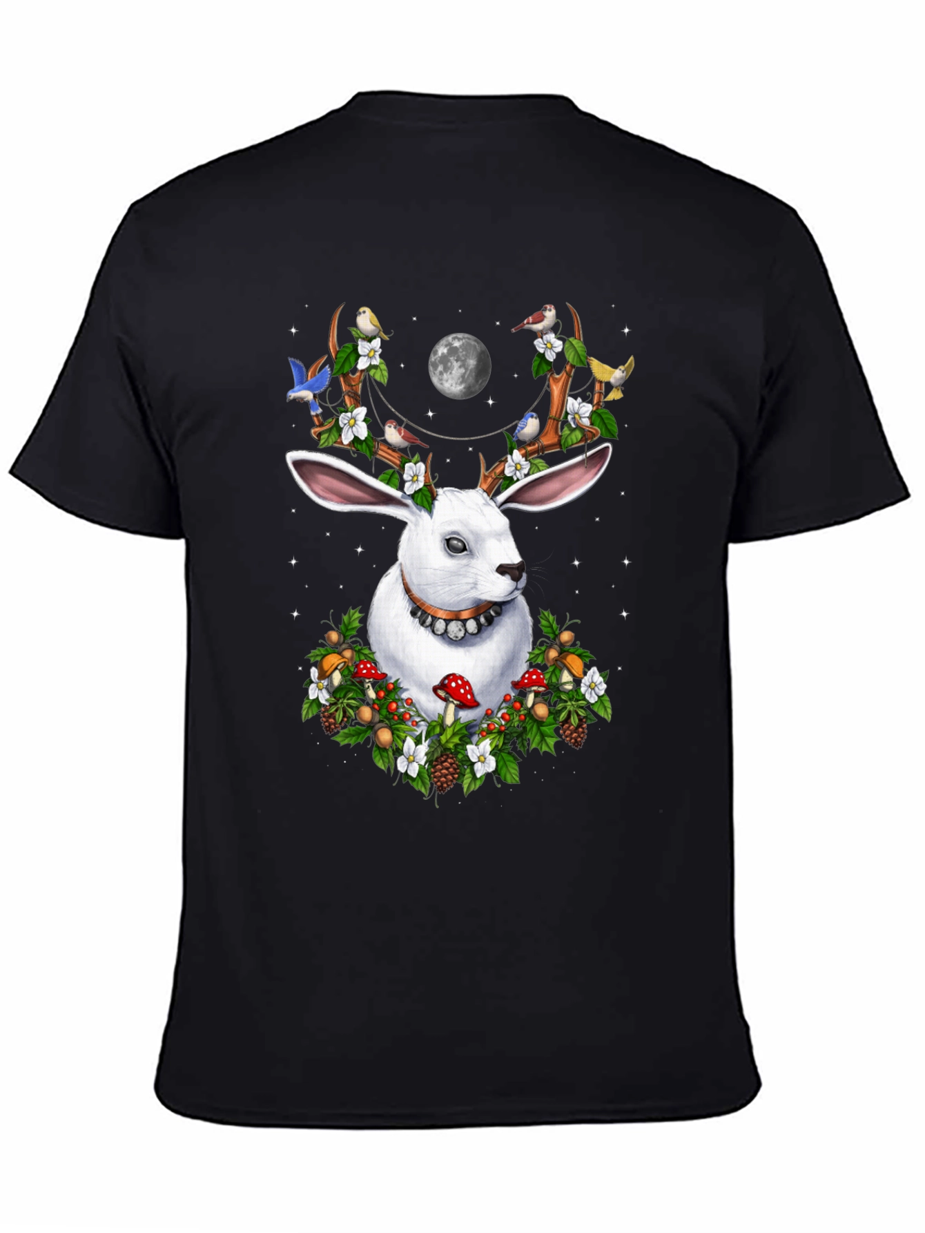 Rabbit Antler Floral Moon T-Shirt
