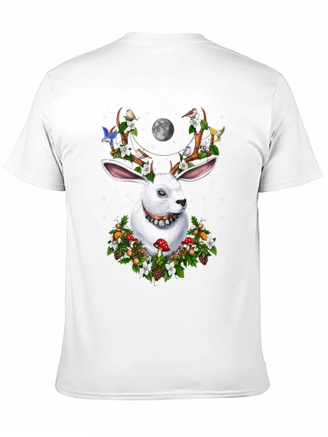 Rabbit Antler Floral Moon T-Shirt