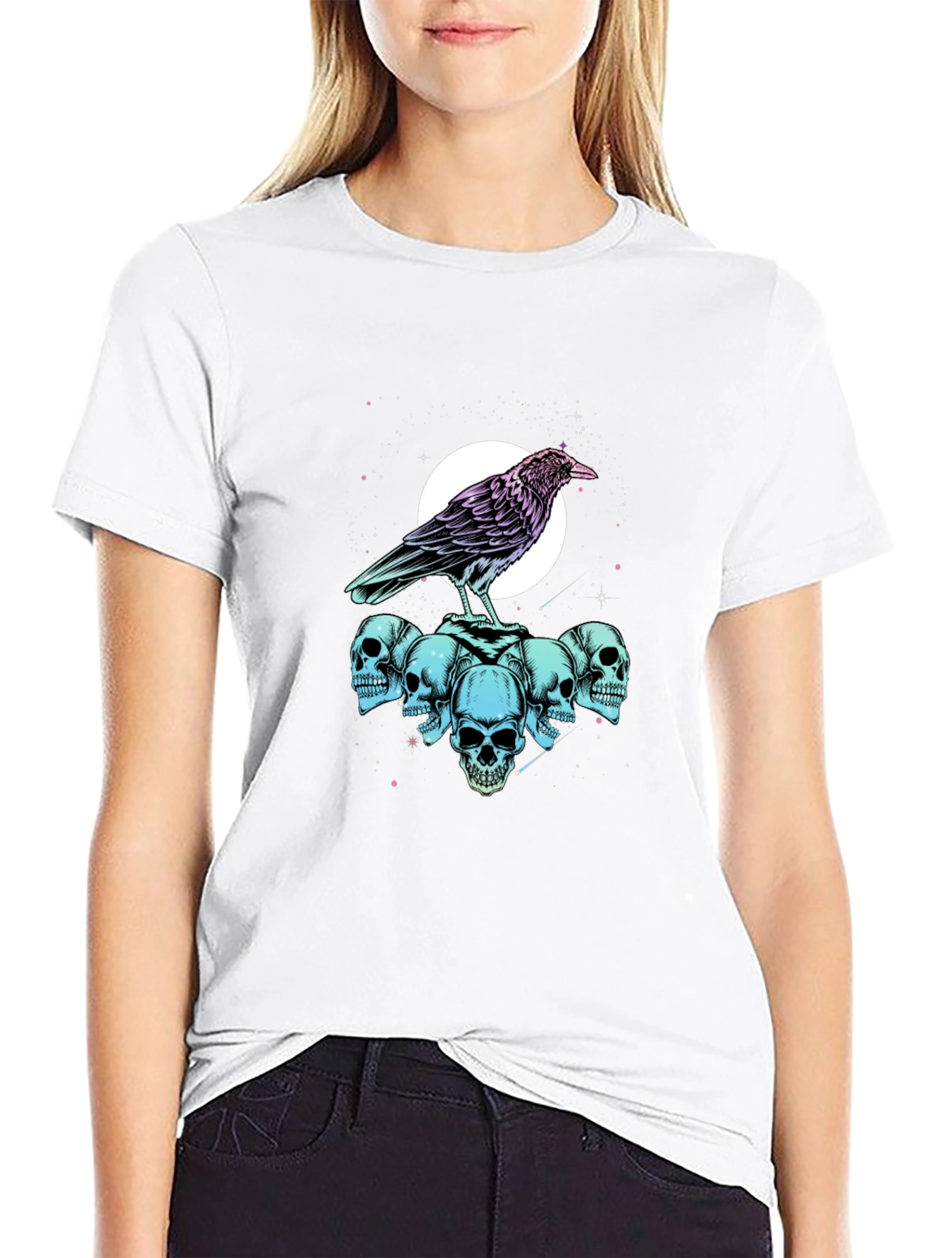 Raven Skull Graphic Tee