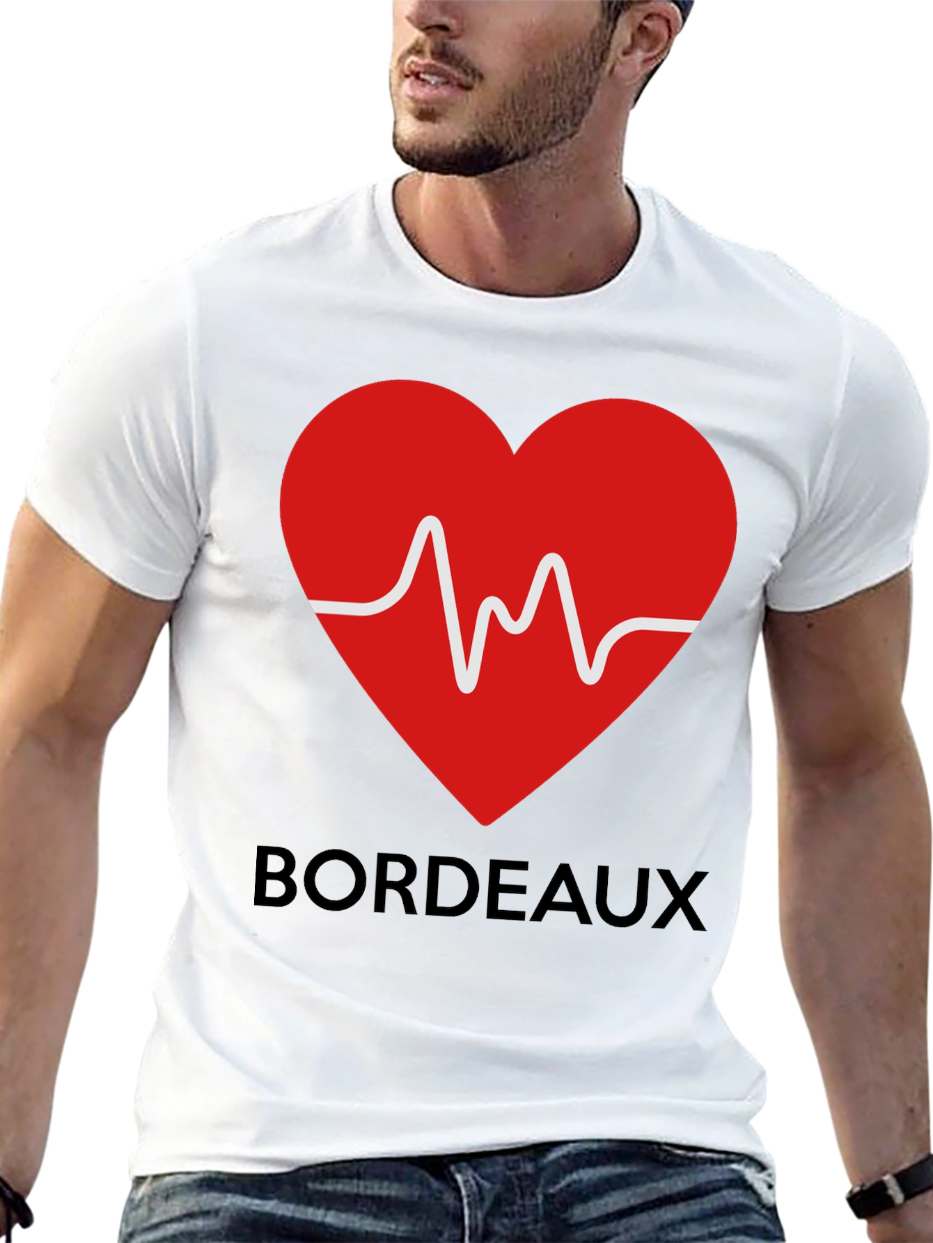 Heartbeat Bordeaux Graphic Tee - Stylish & Unique