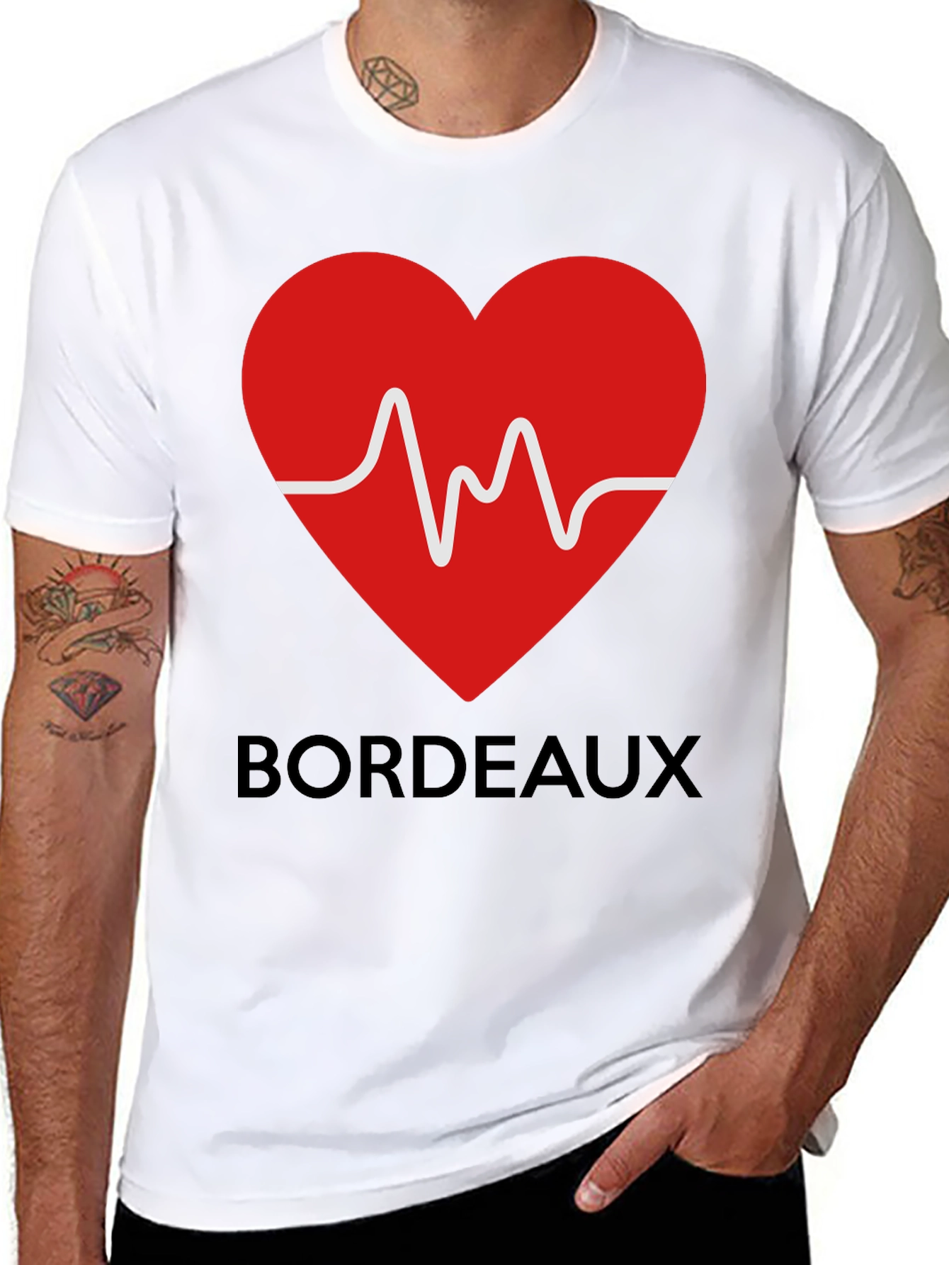 Heartbeat Bordeaux Graphic Tee - Stylish & Unique