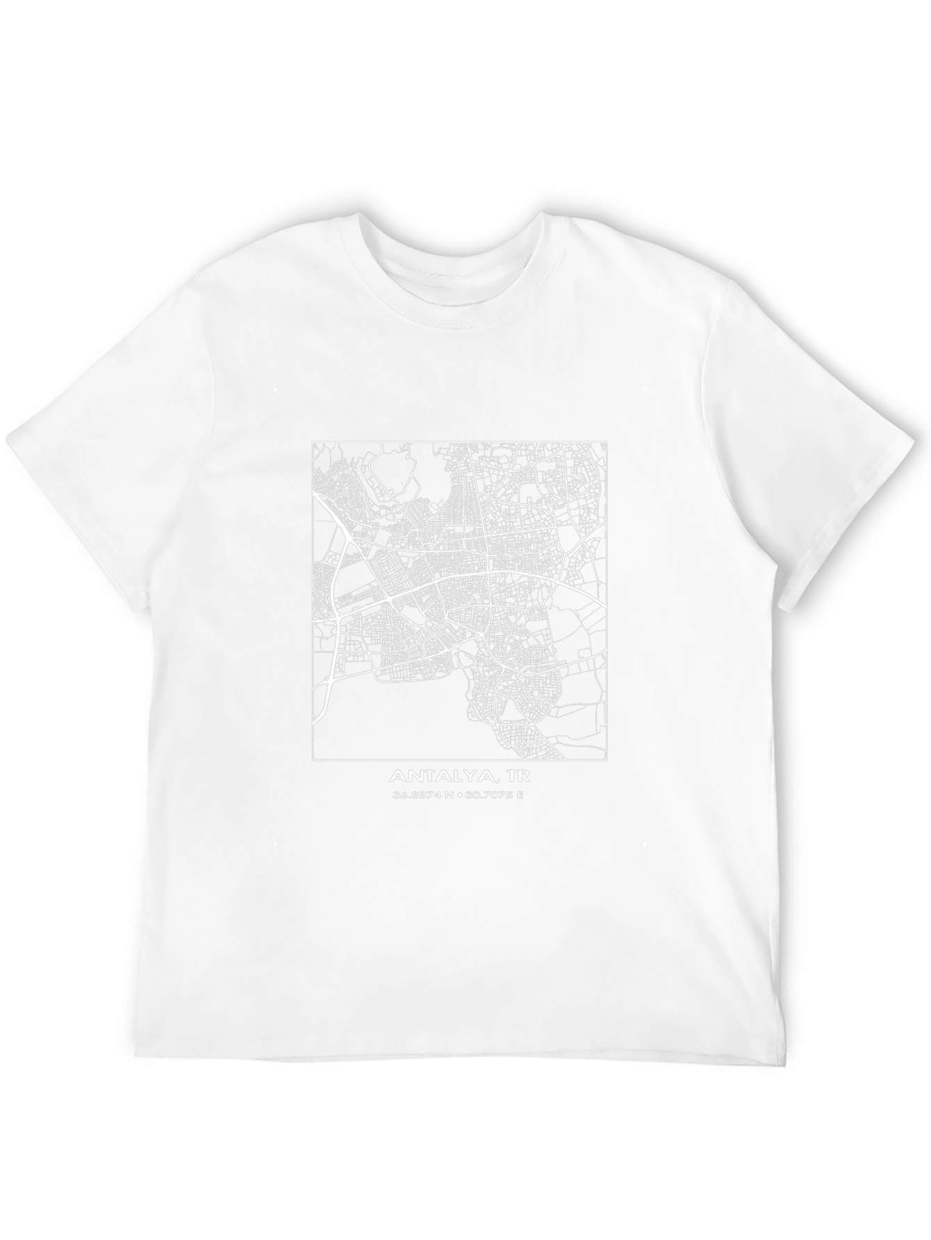 Antalya Turkey Map T-Shirt - Cityscape Tee