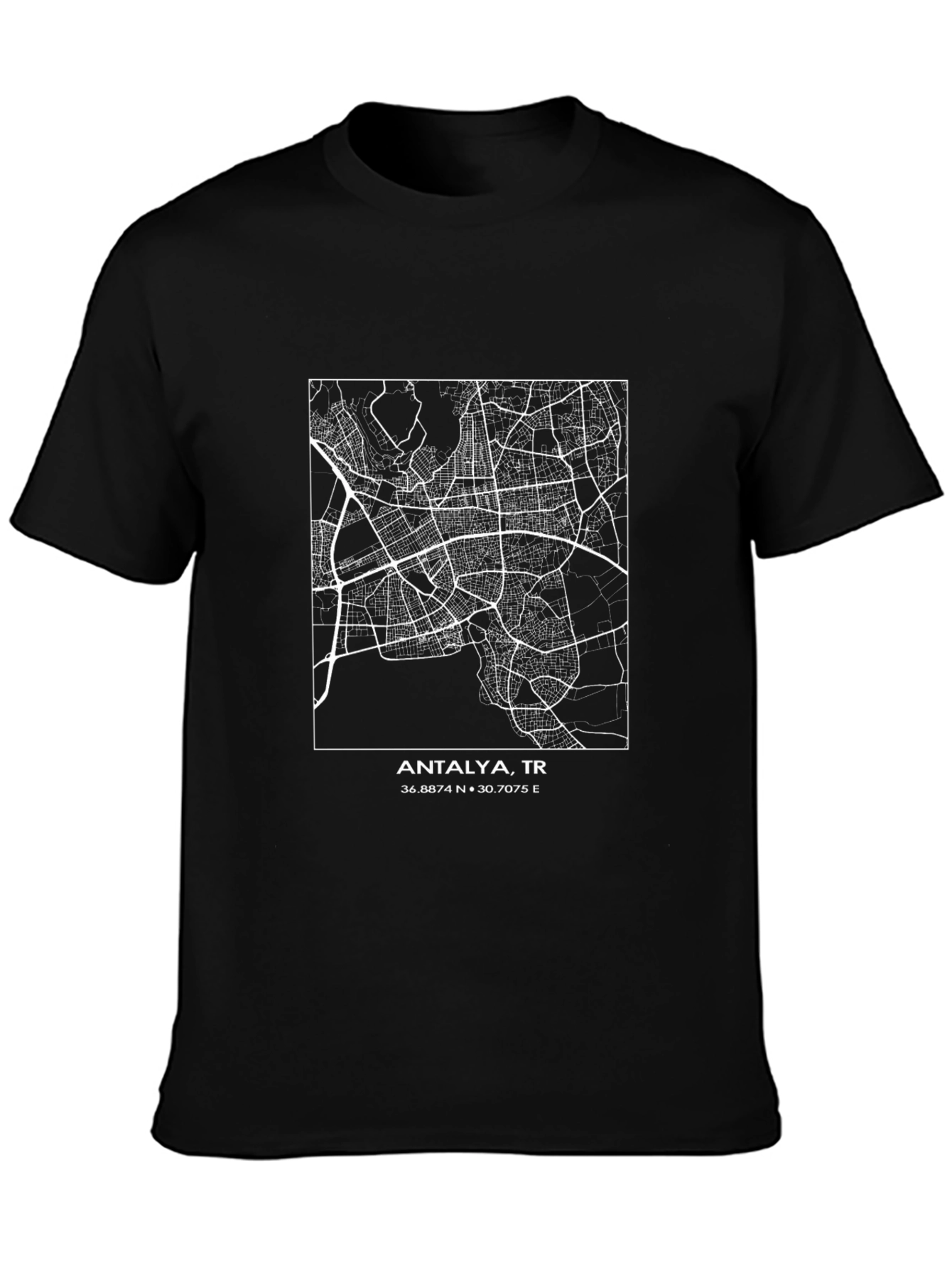 Antalya Turkey Map T-Shirt - Cityscape Tee