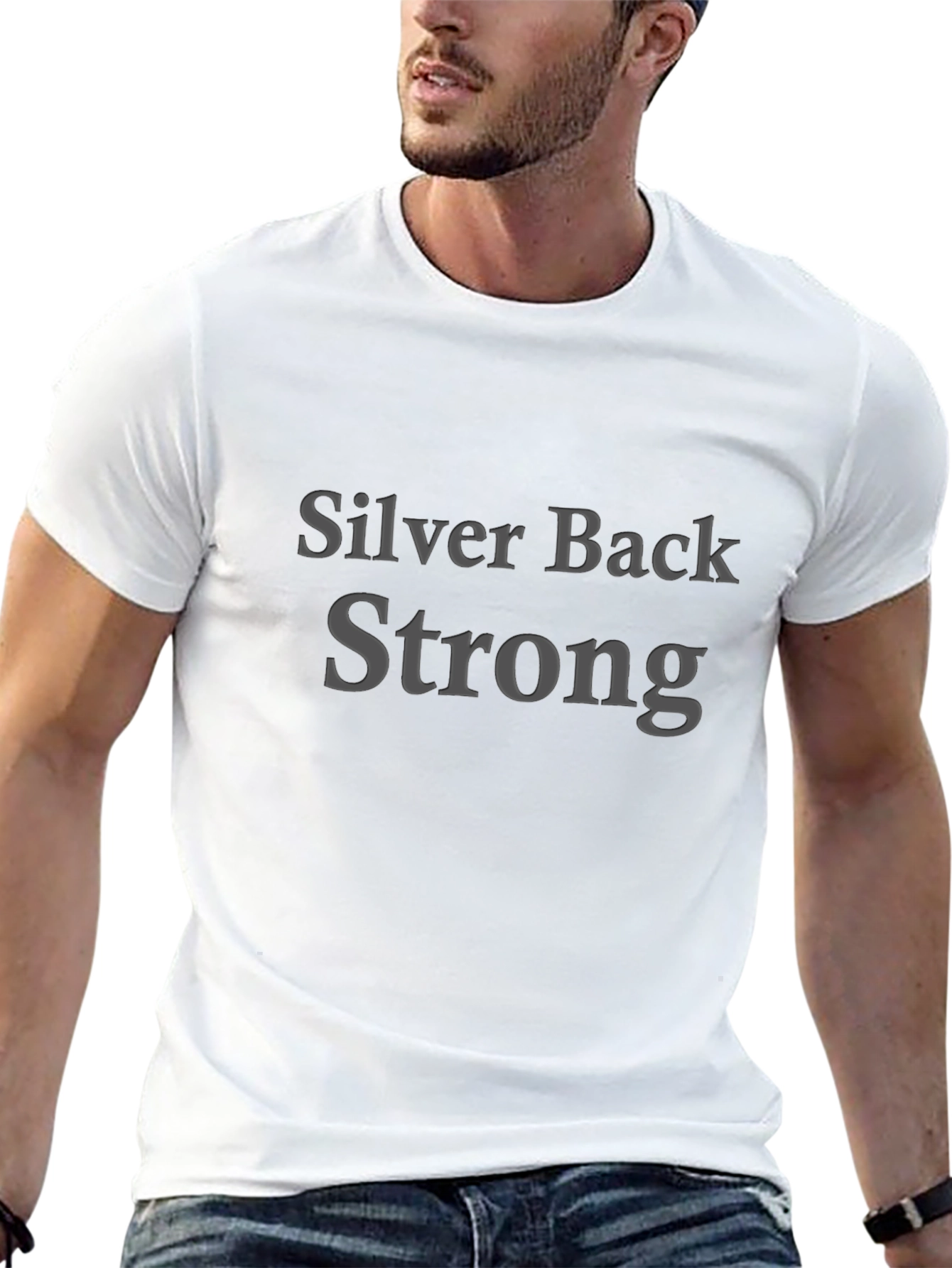 Silver Back Strong Black T-Shirt