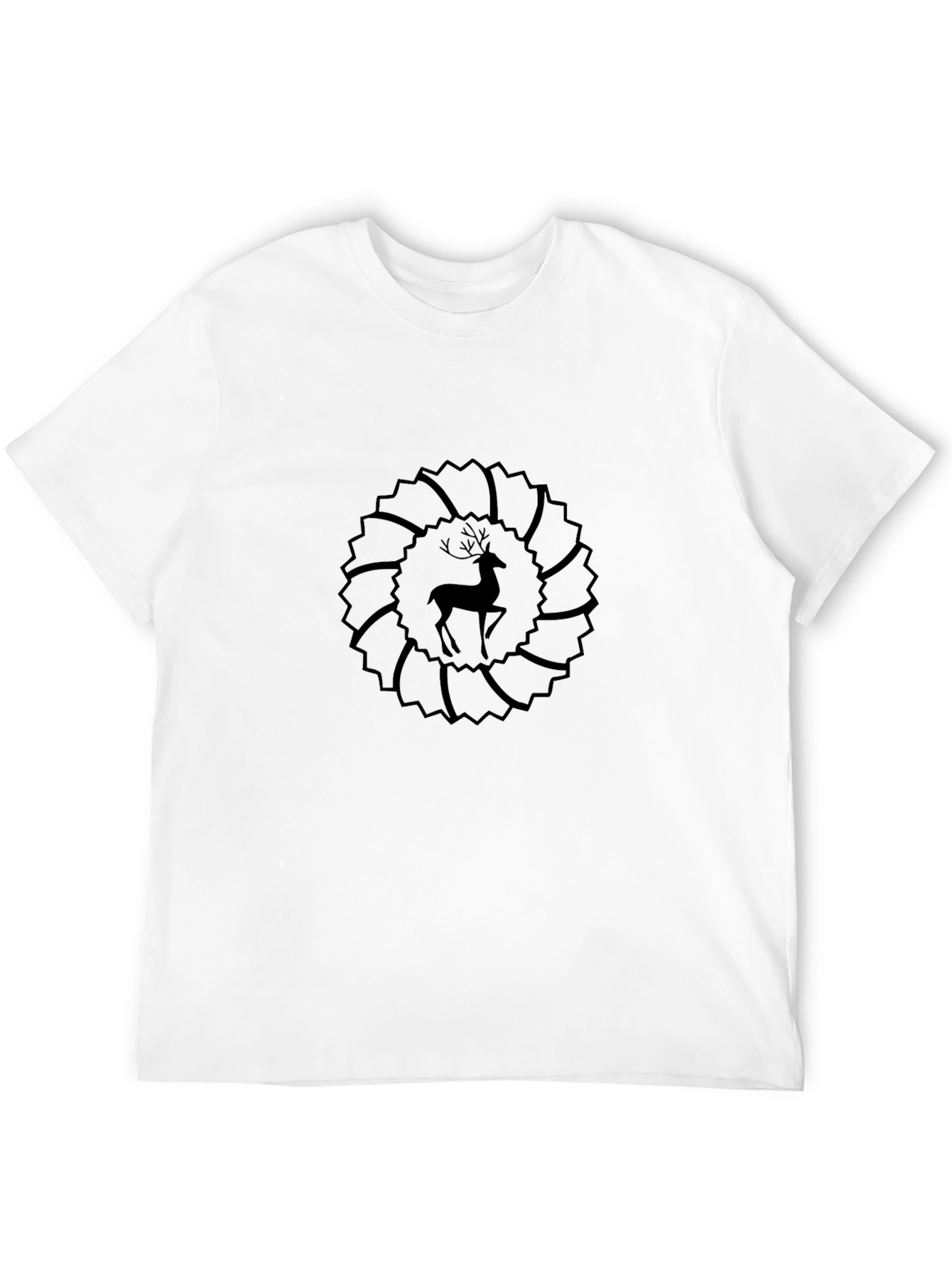 Black Deer Graphic Tee - Circular Design