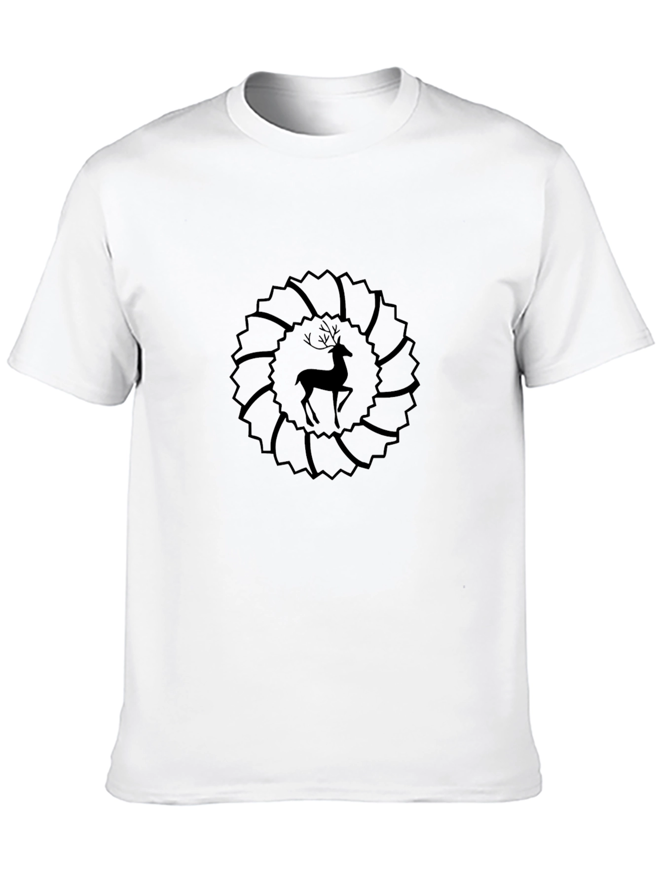 Black Deer Graphic Tee - Circular Design
