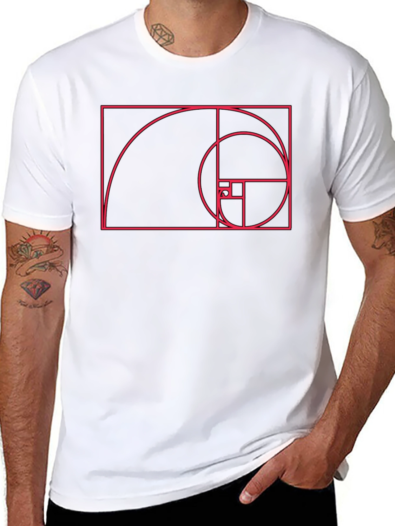 Golden Ratio Fibonacci Sequence Graphic T-Shirt