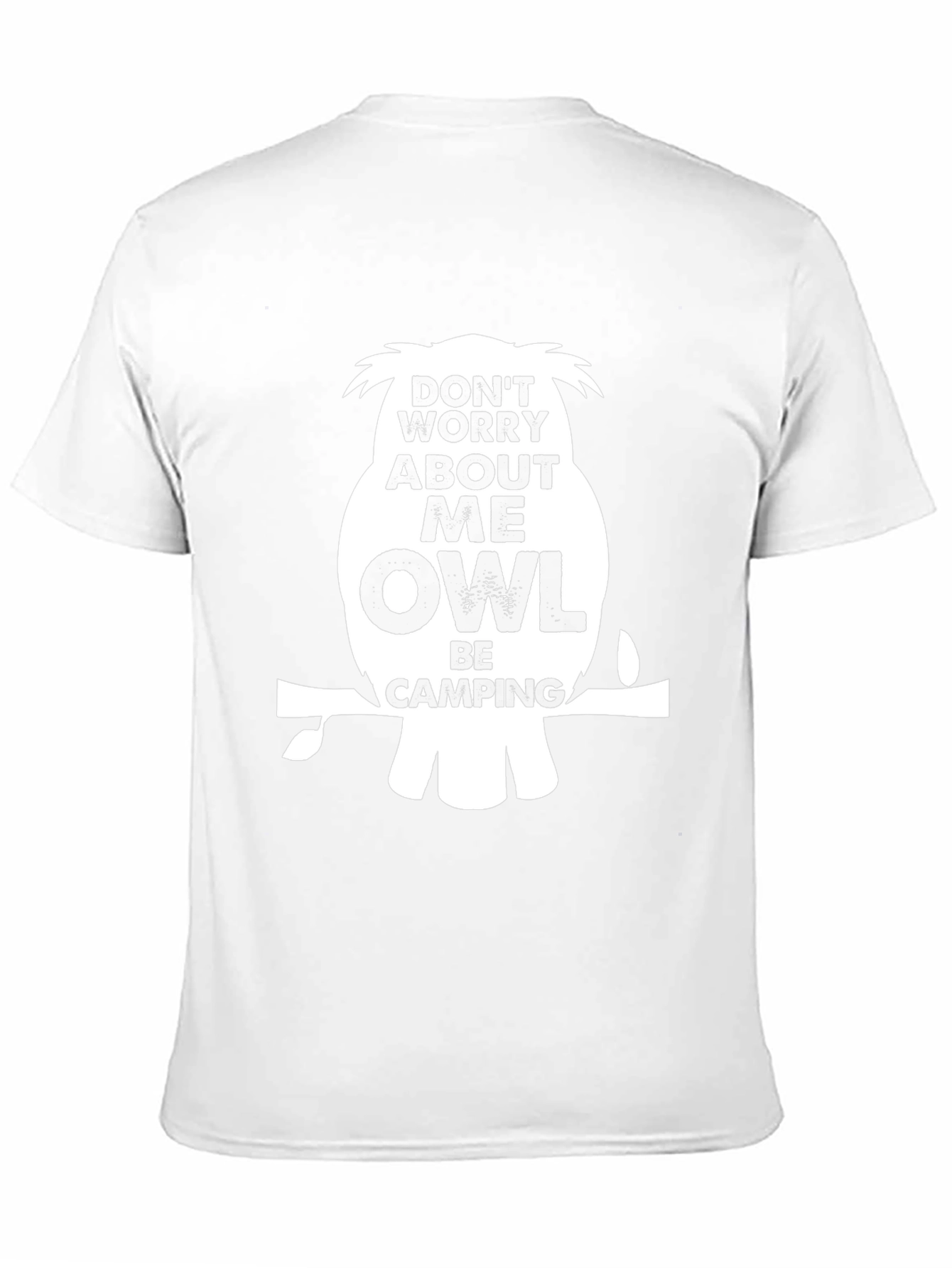 Funny Owl Camping Graphic T-Shirt - Black
