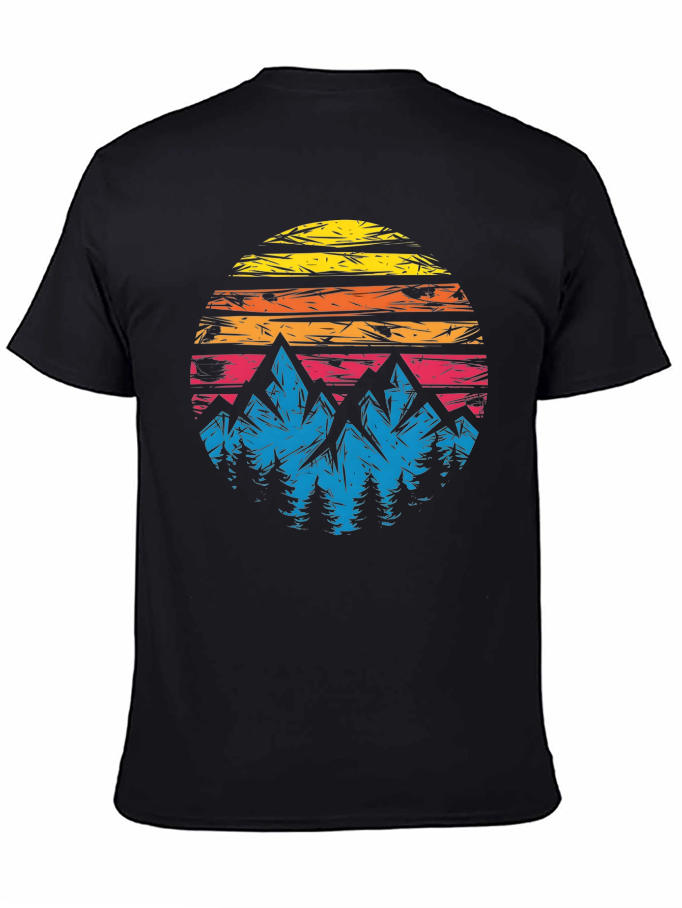 Retro Mountain Sunset Graphic T-Shirt