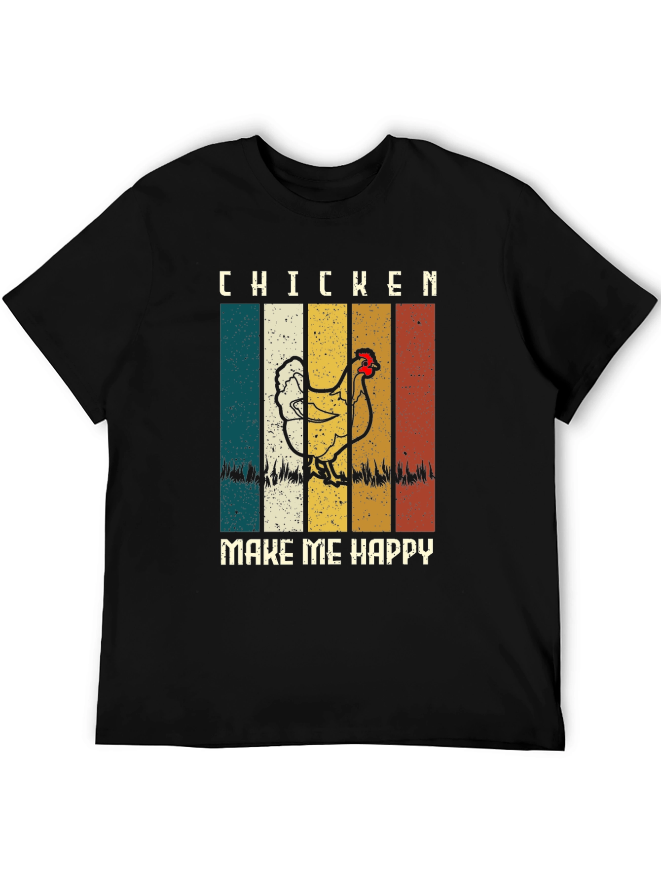 Chicken Make Me Happy Retro T-Shirt