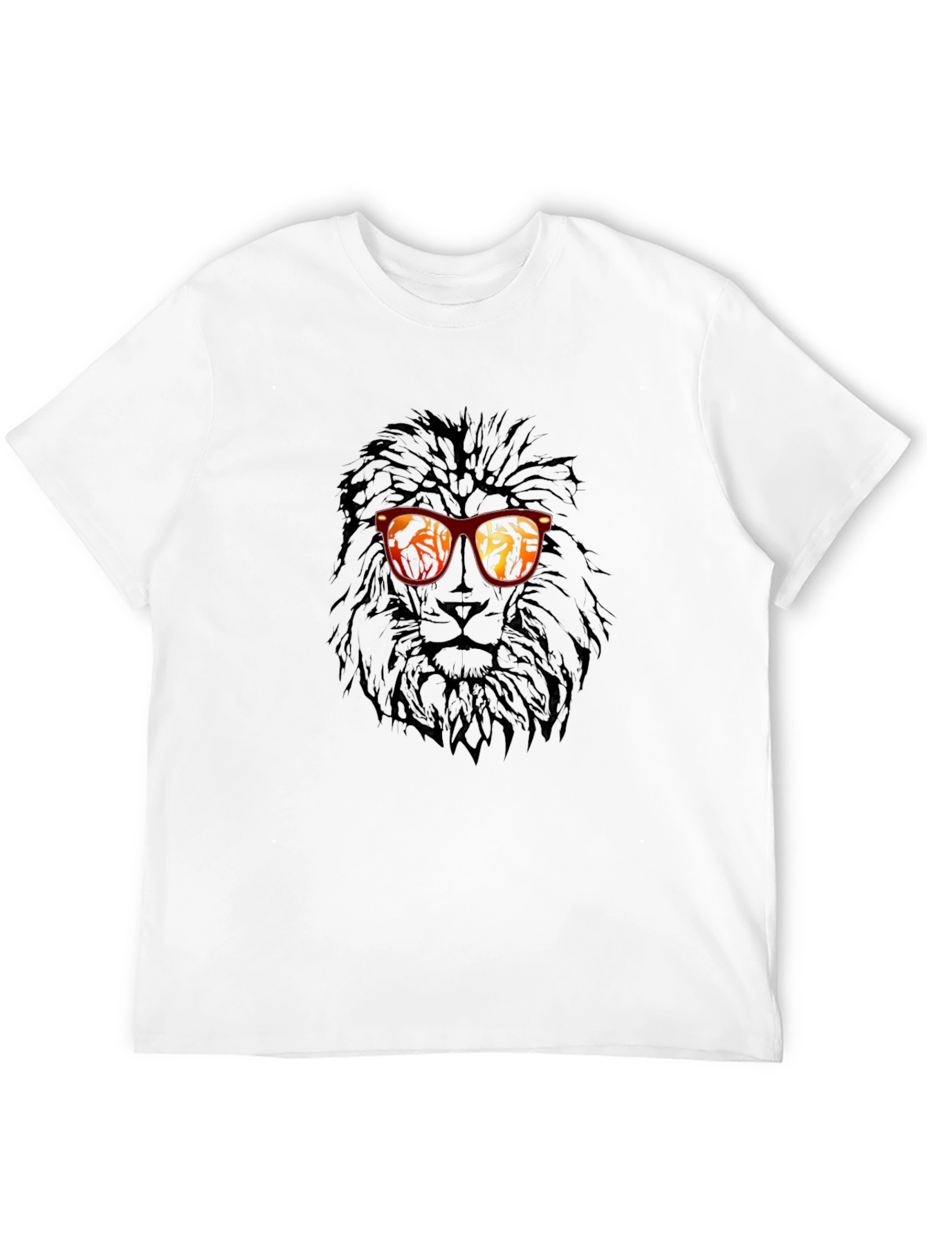 Lion Graphic T-Shirt with Sunglasses