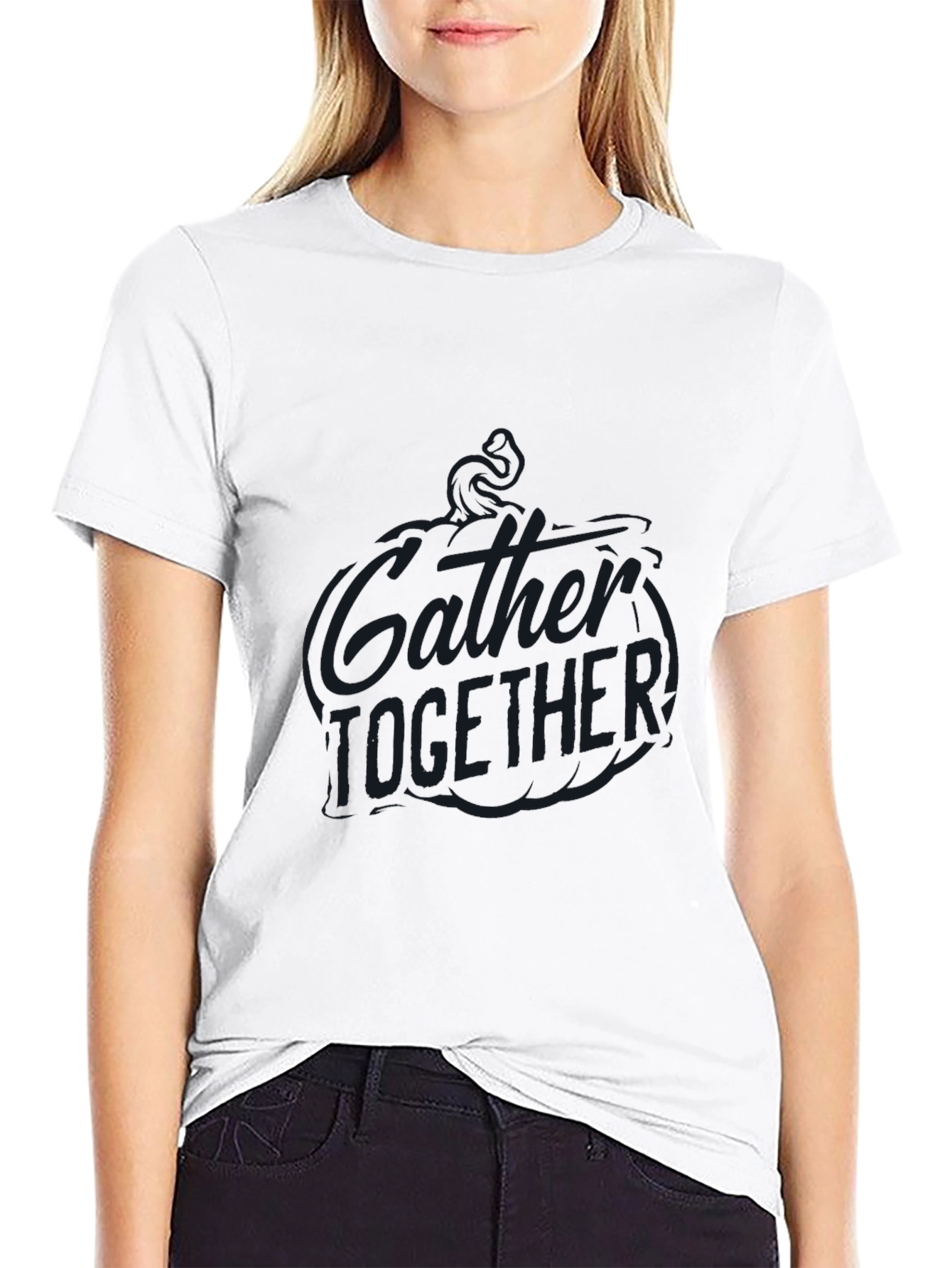 Gather Together Graphic Print Crew Neck T-Shirt