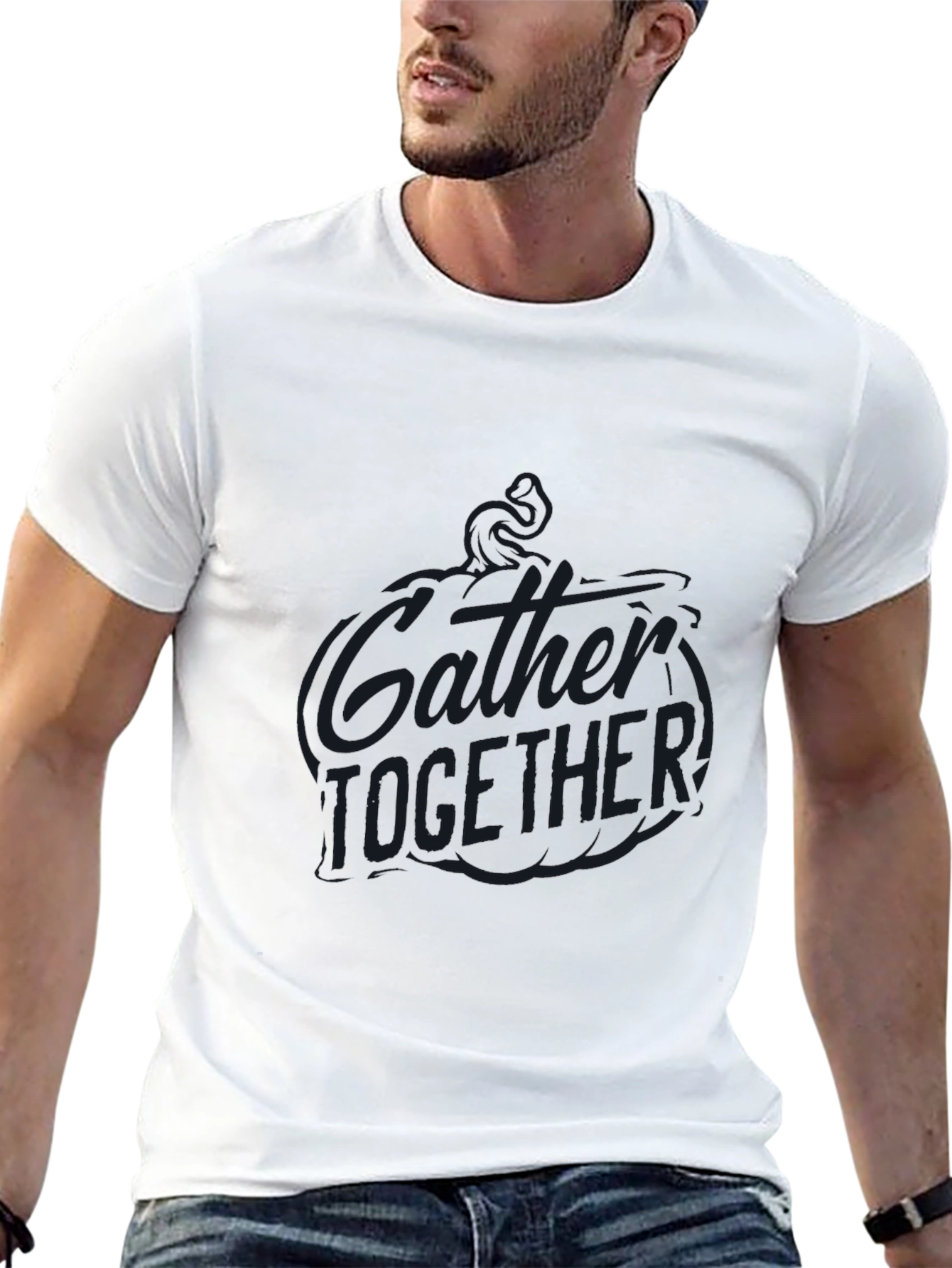 Gather Together Graphic Print Crew Neck T-Shirt