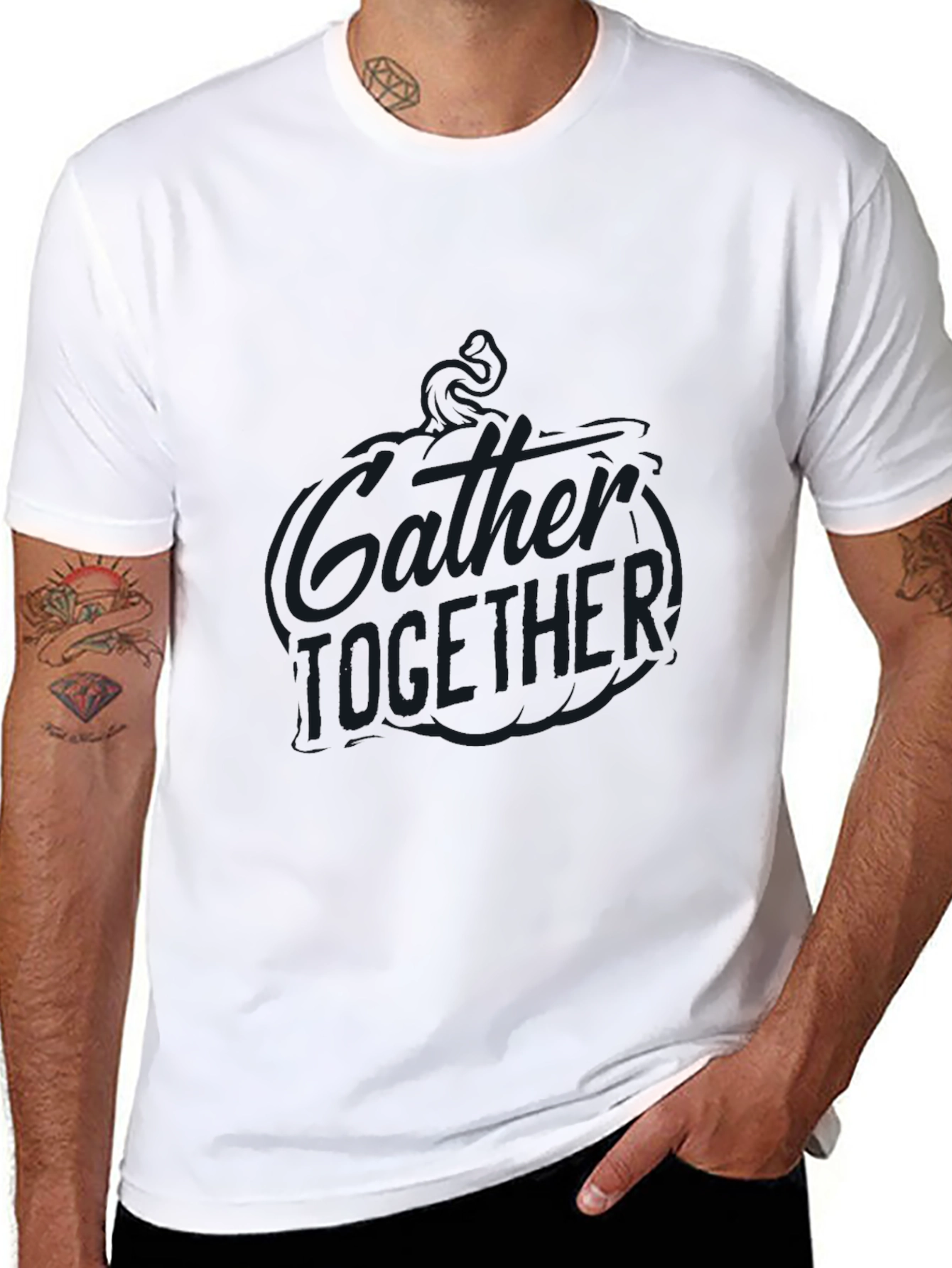 Gather Together Graphic Print Crew Neck T-Shirt