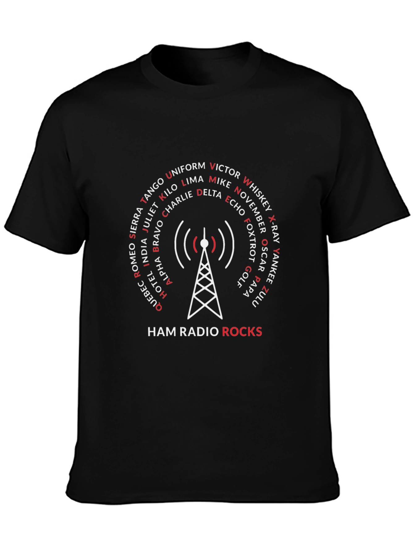 Ham Radio Rocks T-Shirt - Phonetic Alphabet Design