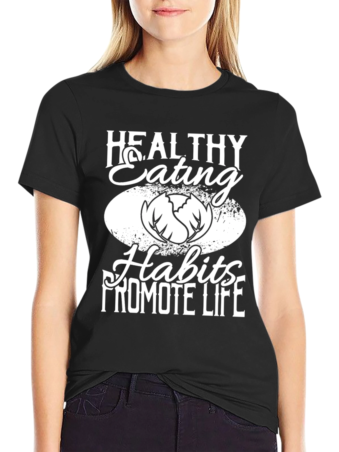 Healthy Eating Black Graphic Tee