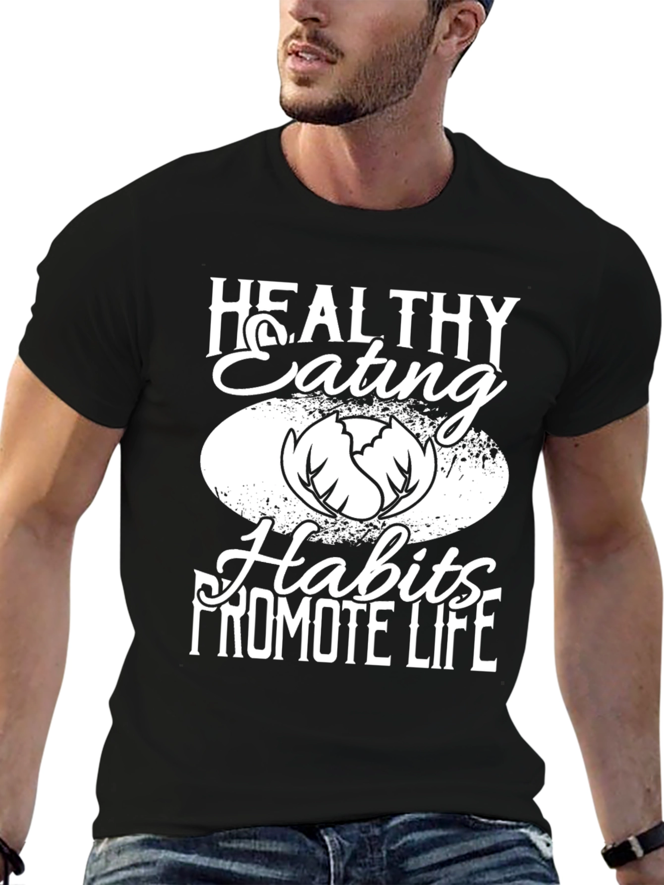 Healthy Eating Black Graphic Tee