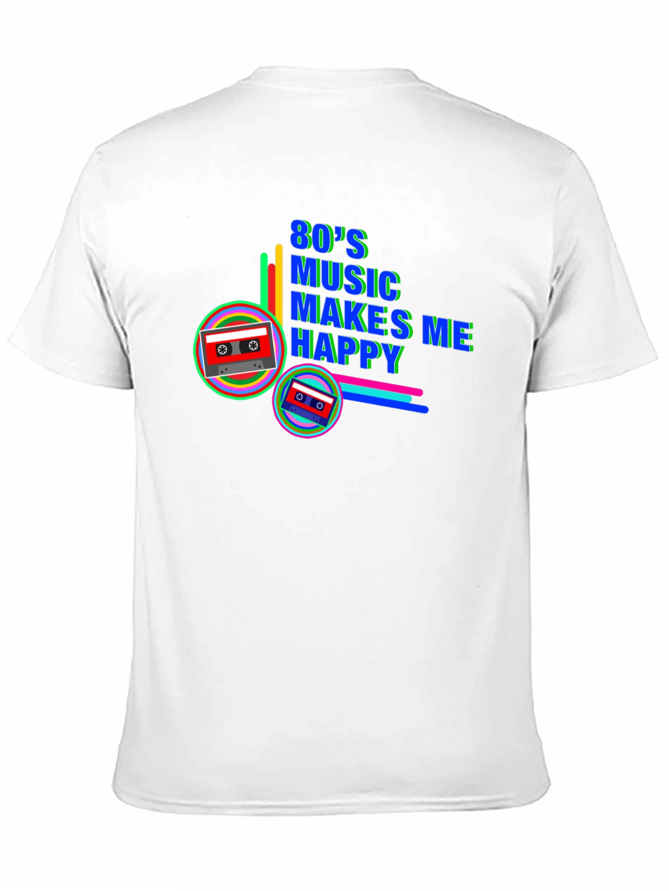 80s Music Makes Me Happy Retro Cassette Tape T-Shirt