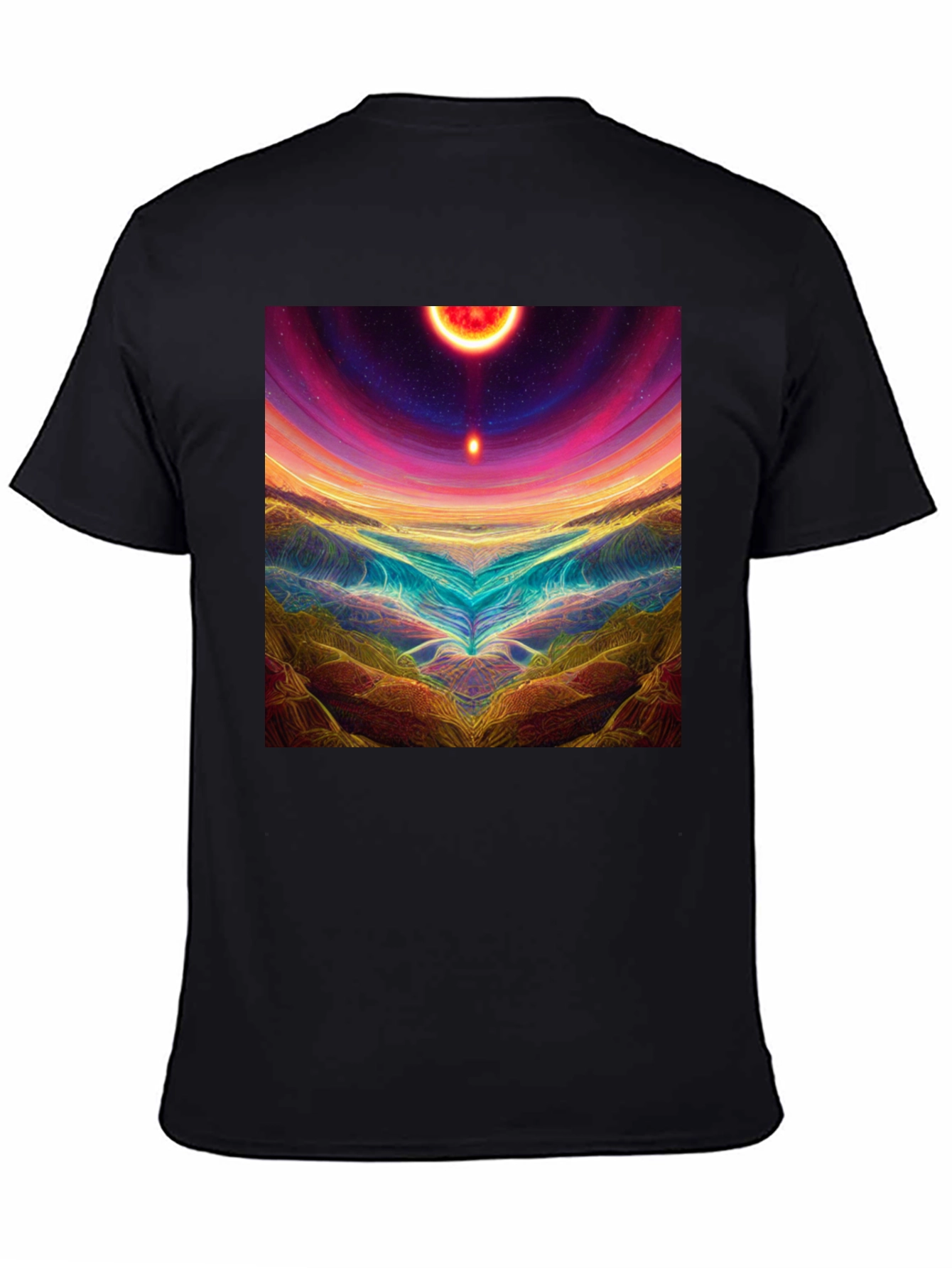 Cosmic Landscape Graphic Tee - Mens Black T-Shirt