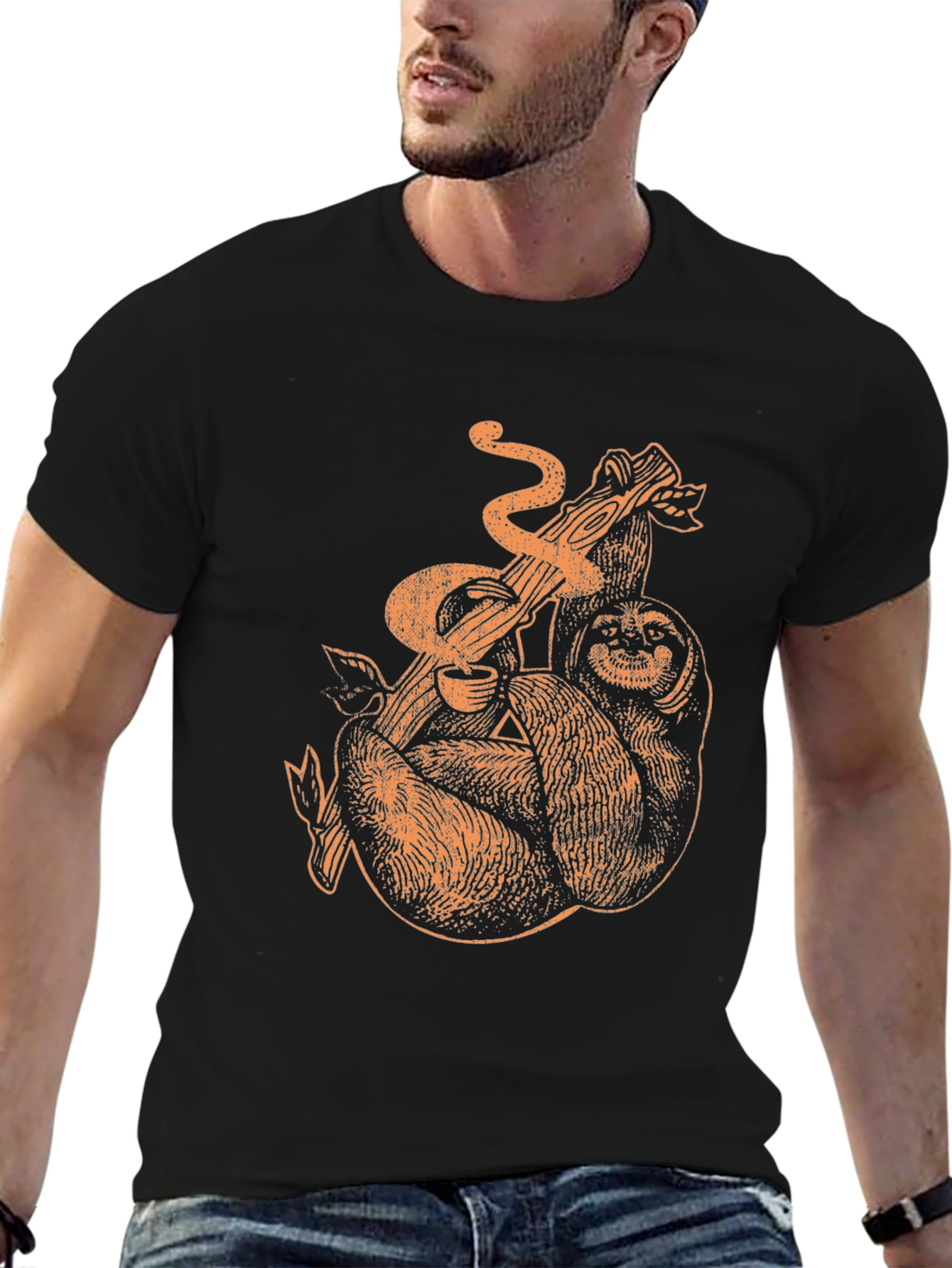 Sloth & Snake Graphic Tee - Black