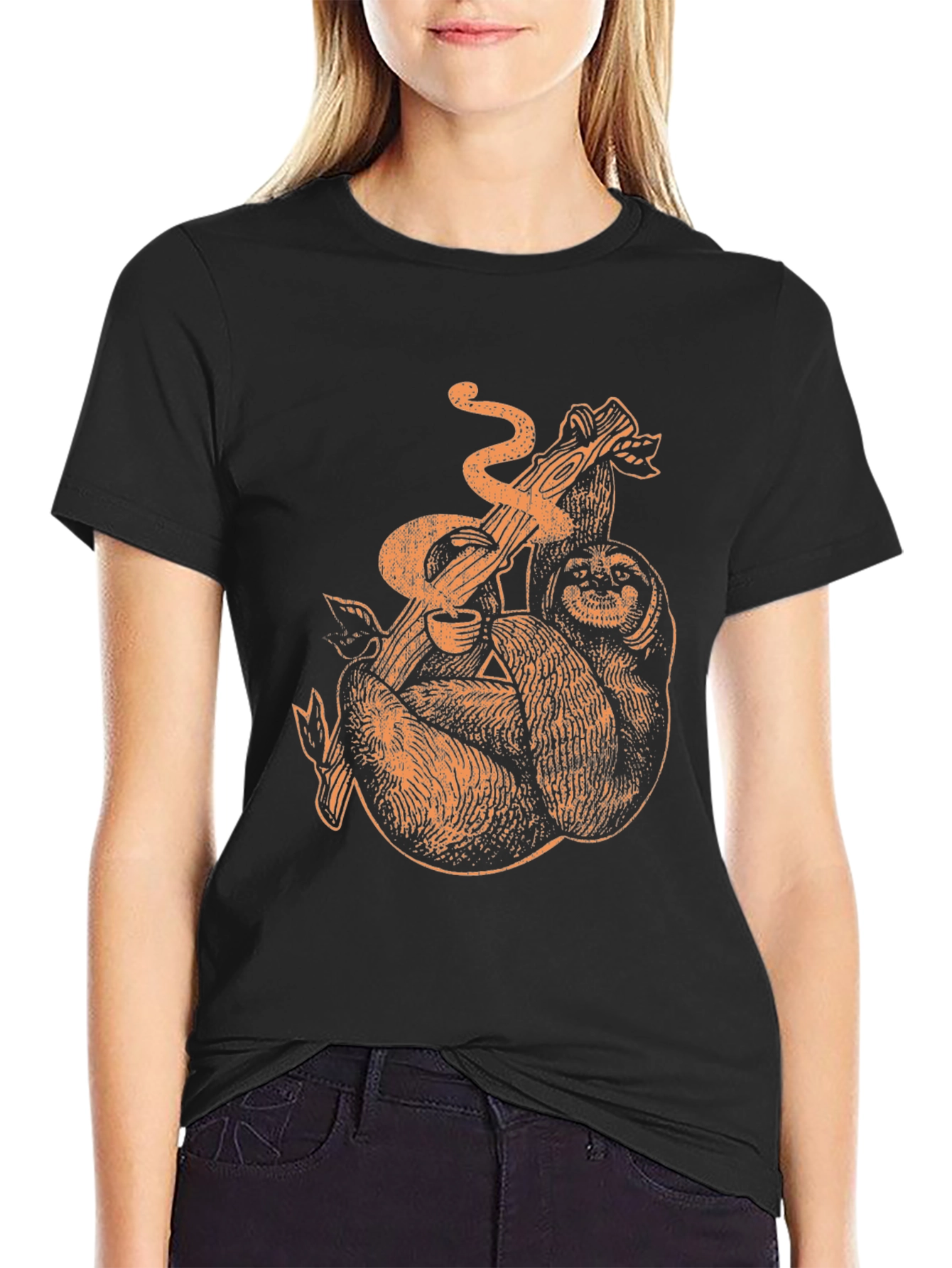 Sloth & Snake Graphic Tee - Black