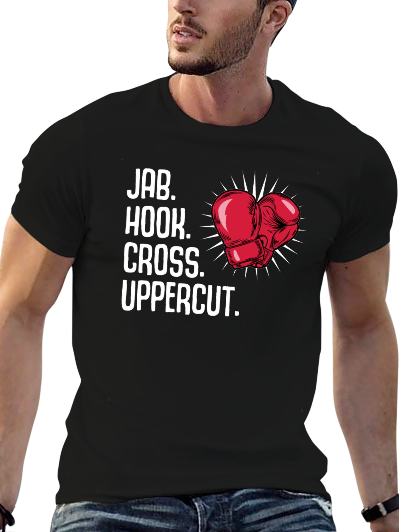 Boxing Moves Graphic Tee - Jab Hook Cross Uppercut