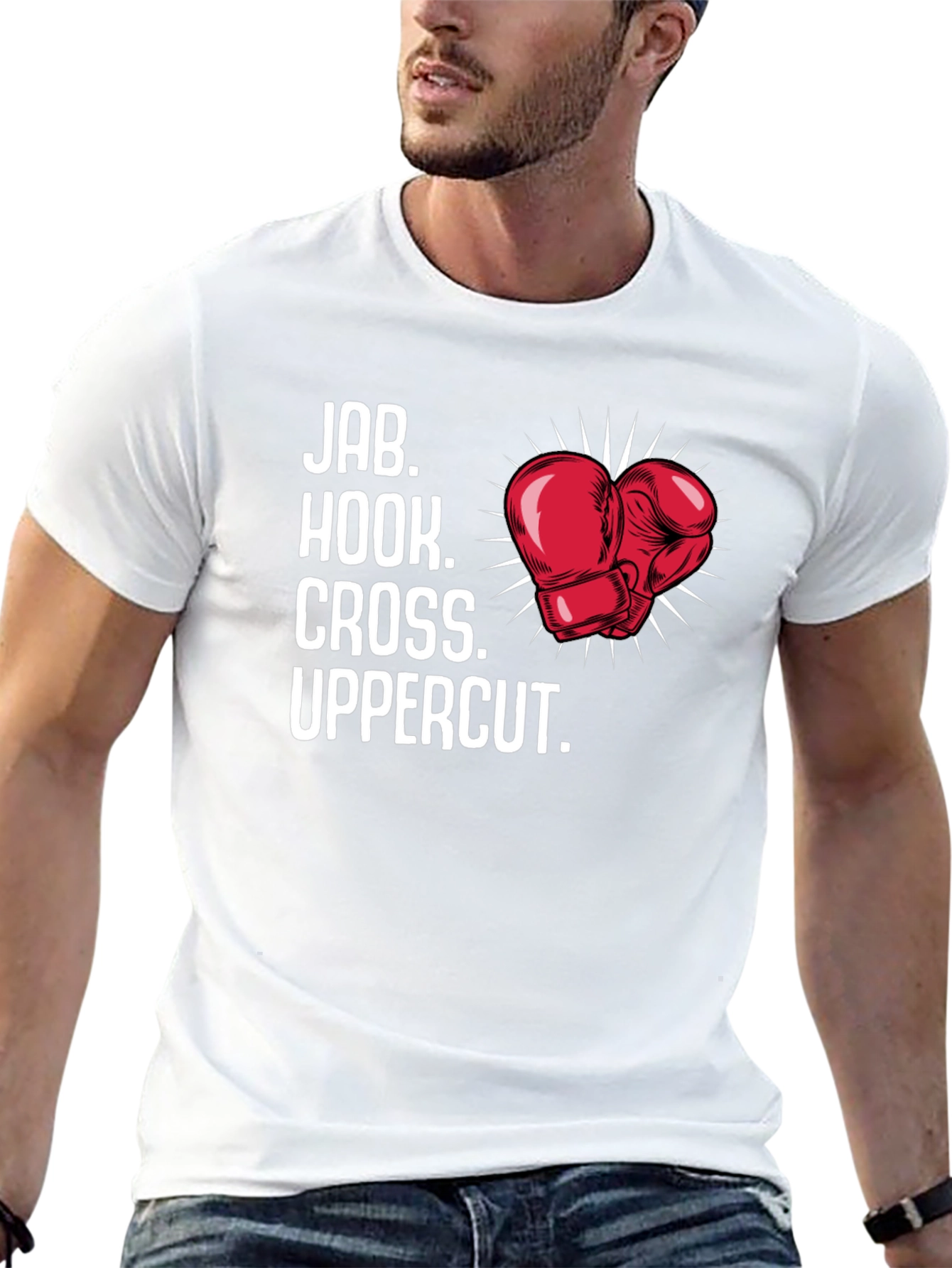 Boxing Moves Graphic Tee - Jab Hook Cross Uppercut