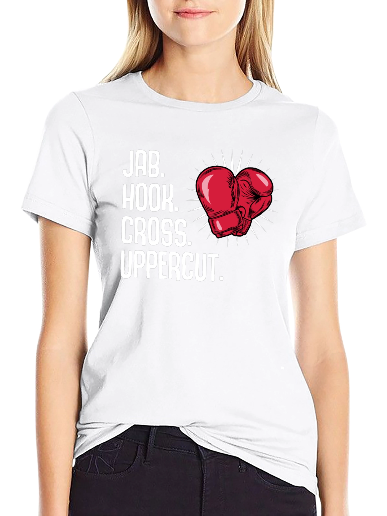 Boxing Moves Graphic Tee - Jab Hook Cross Uppercut