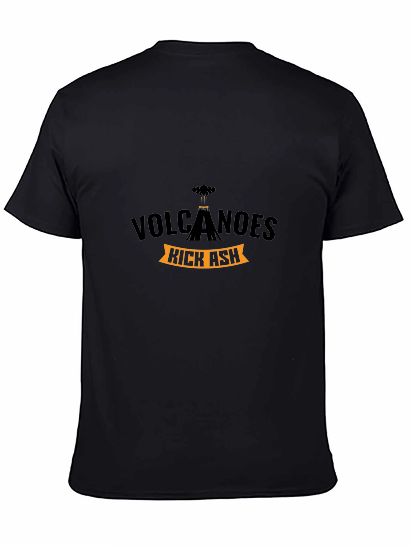 Volcanoes Kick Ash Black Graphic T-Shirt