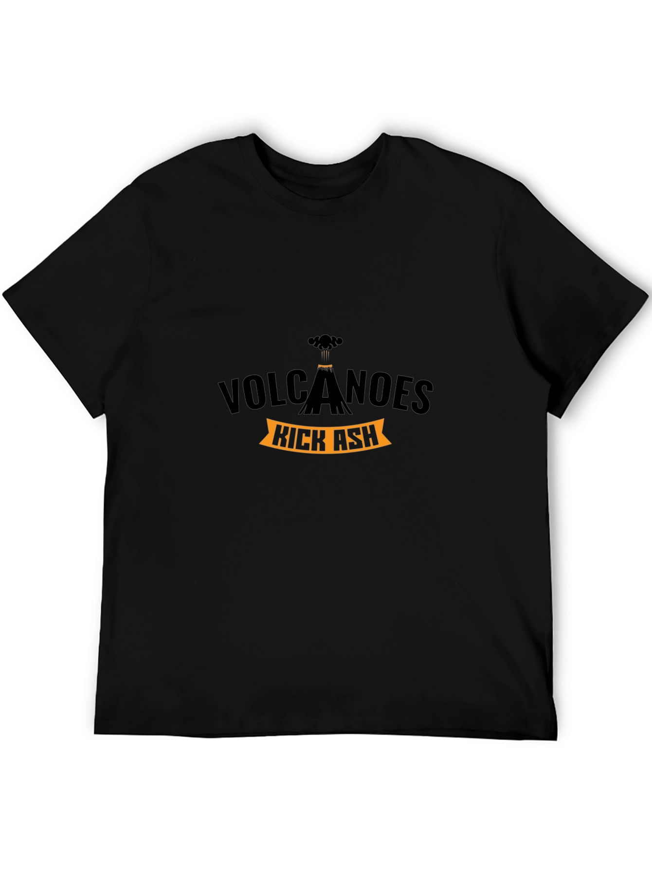 Volcanoes Kick Ash Black Graphic T-Shirt