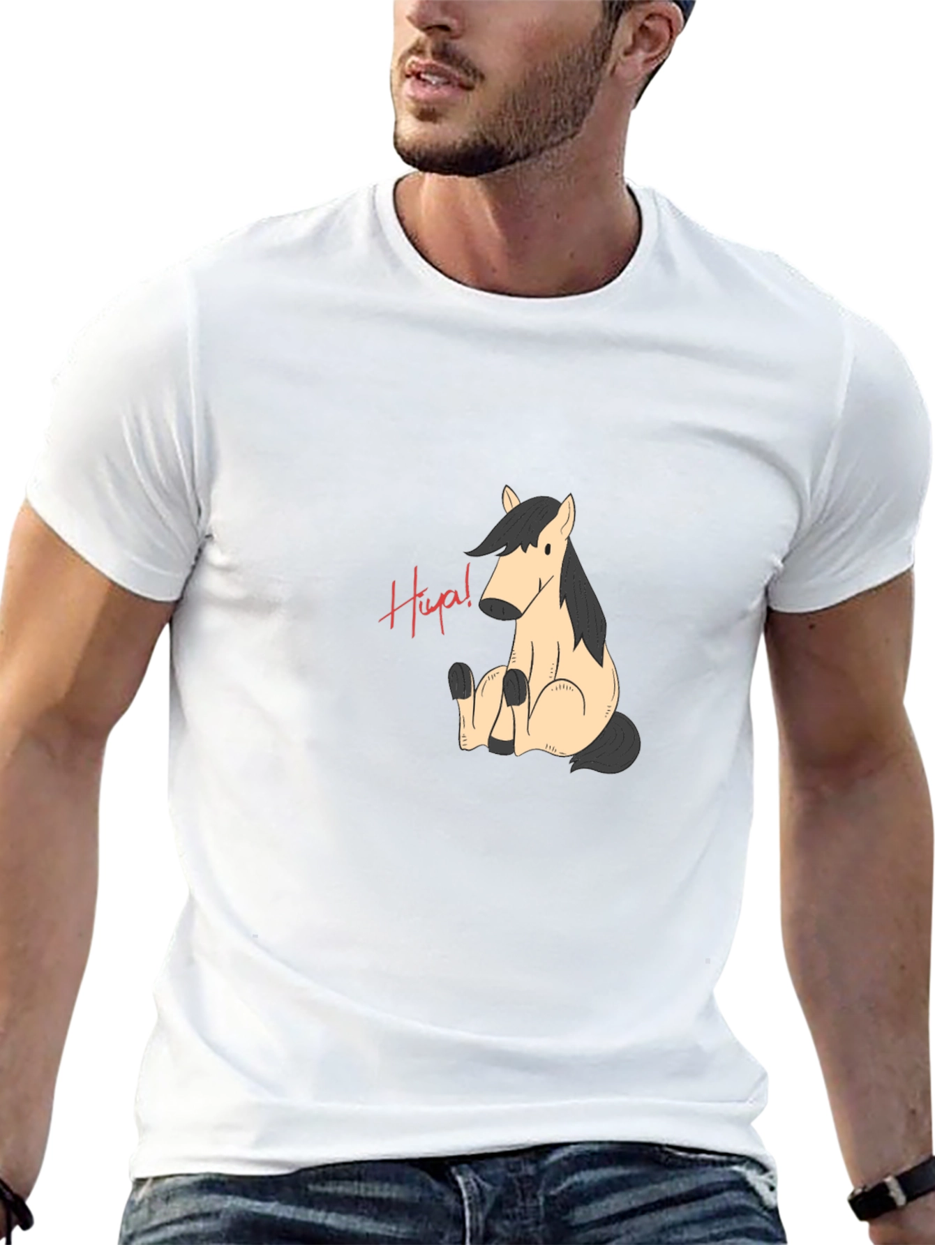 Hiya! Horse Graphic Black T-Shirt