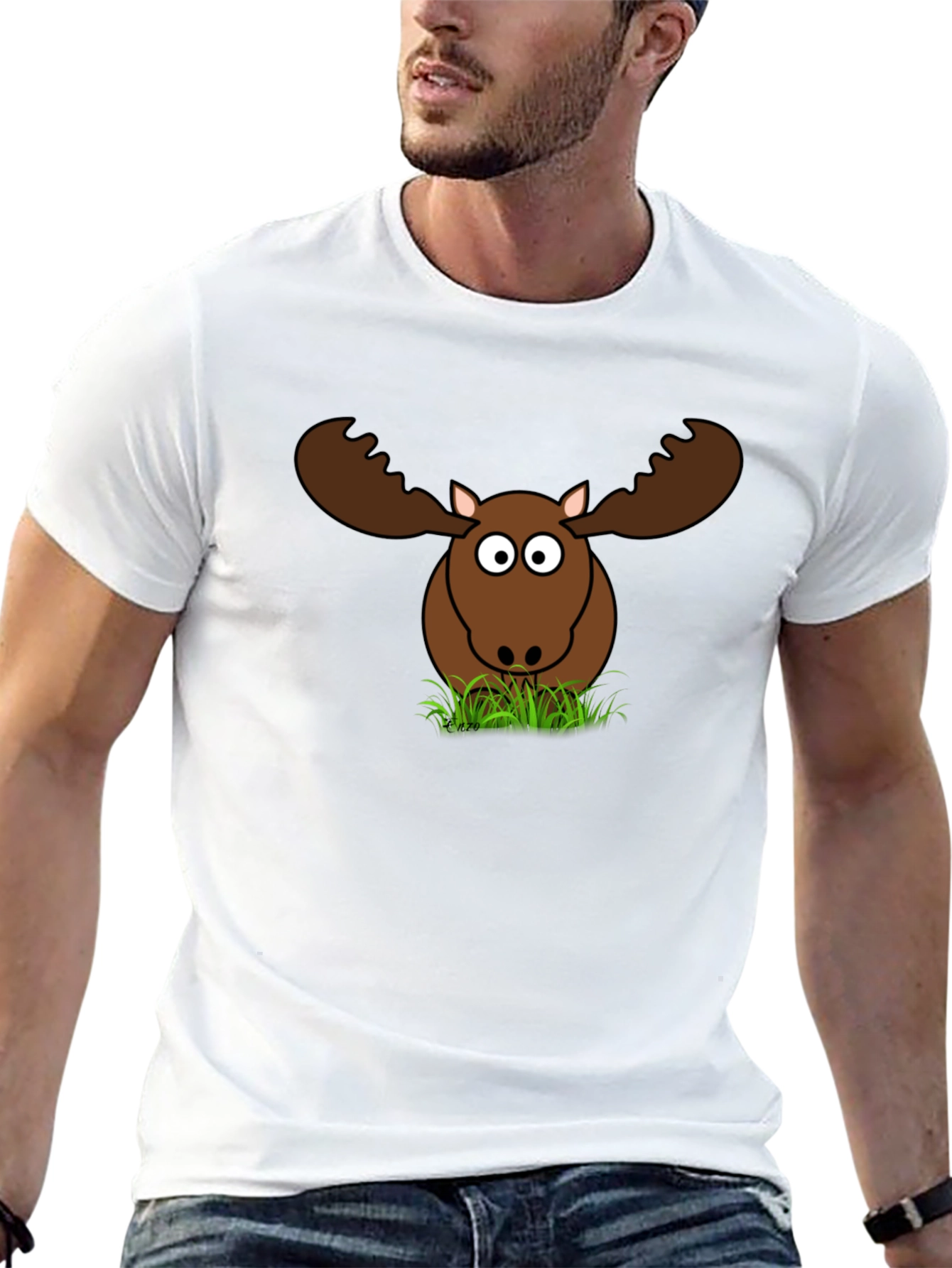 Funny Moose Graphic T-Shirt - Black Cotton Tee