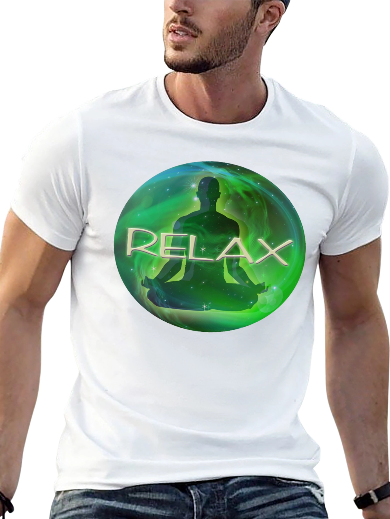 Relax Meditation T-Shirt - Black Soft Fabric