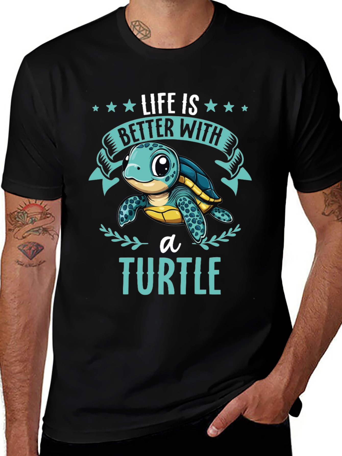 Life is Better with a Turtle Graphic T-Shirt