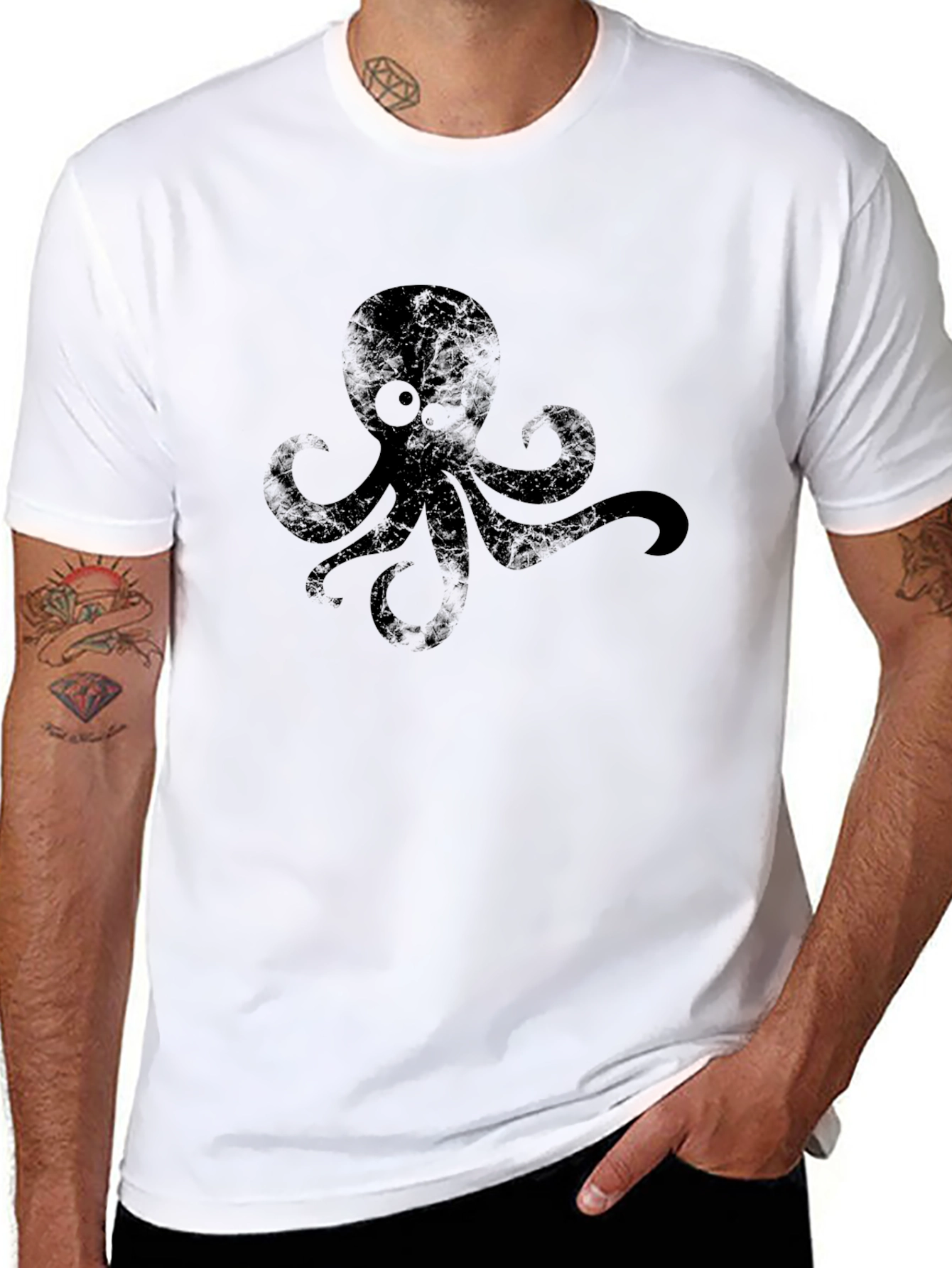 Black Octopus Graphic Tee - Trendy Casual Wear