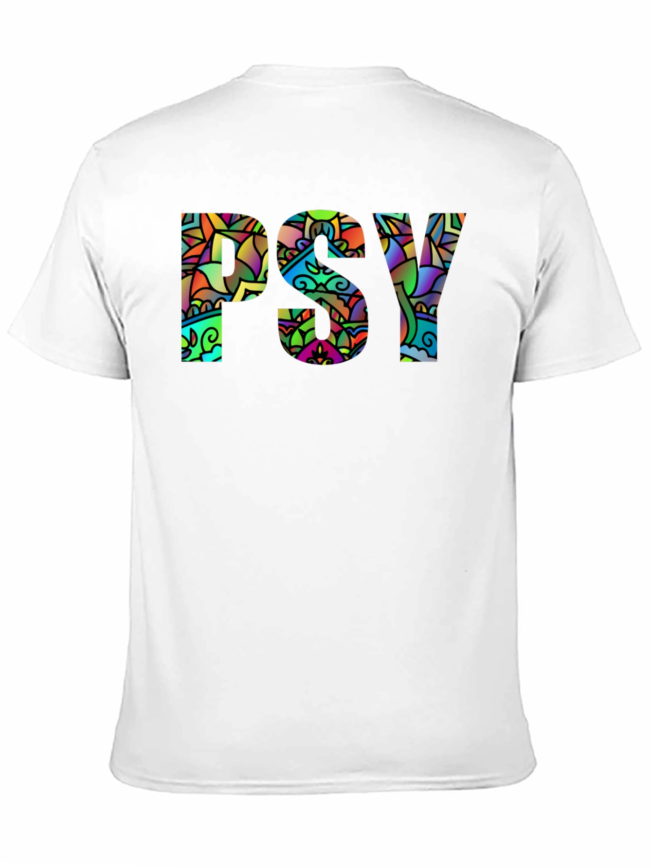 Psychedelic PSY Graphic Black T-Shirt