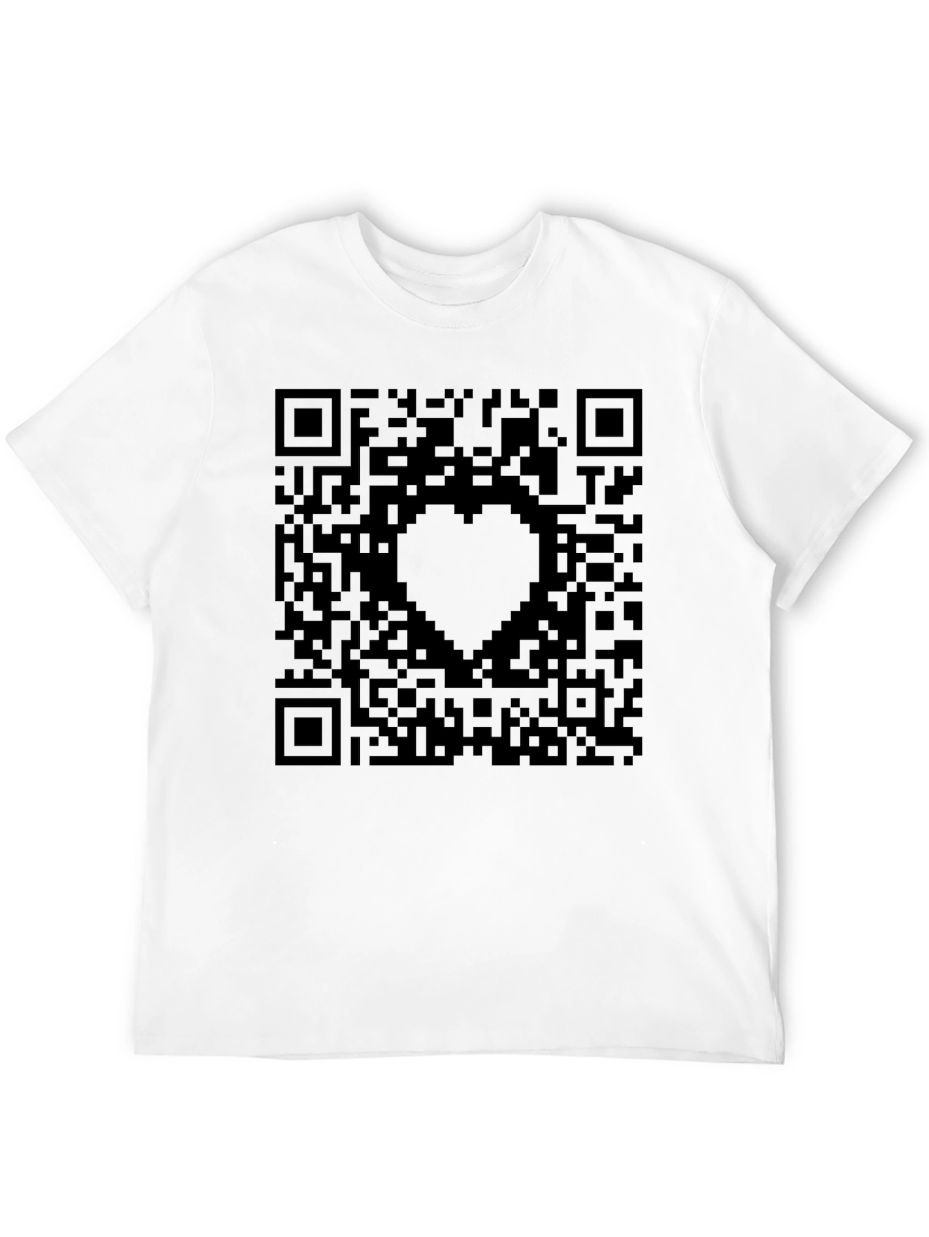 QR Code Heart Graphic Tee - Black