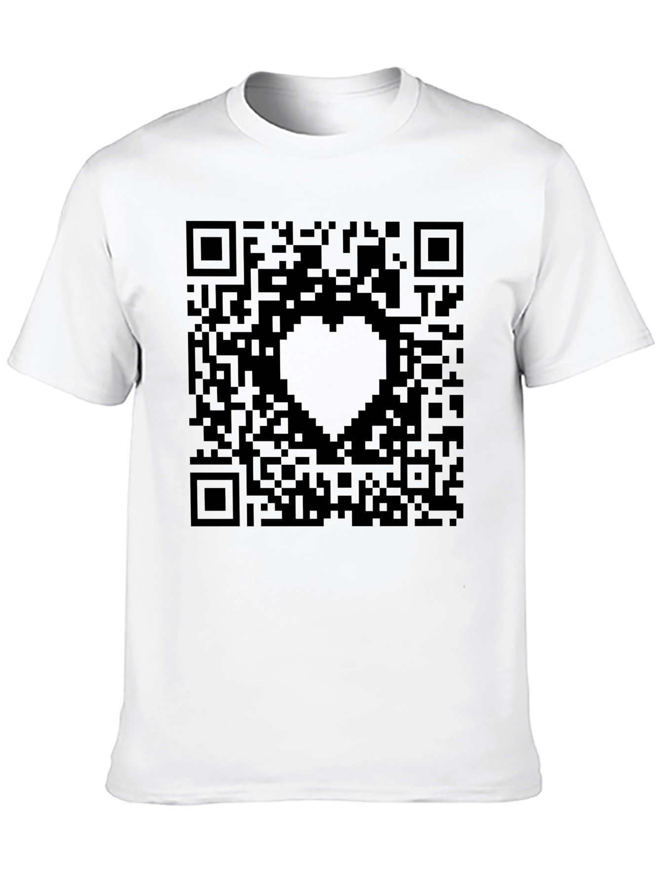 QR Code Heart Graphic Tee - Black