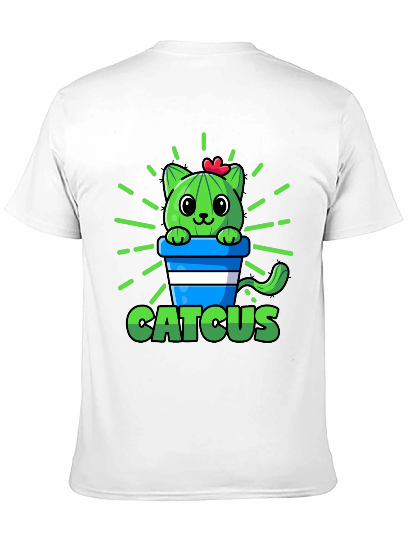 Cute Catcus Graphic T-Shirt - Funny Cactus Cat Tee