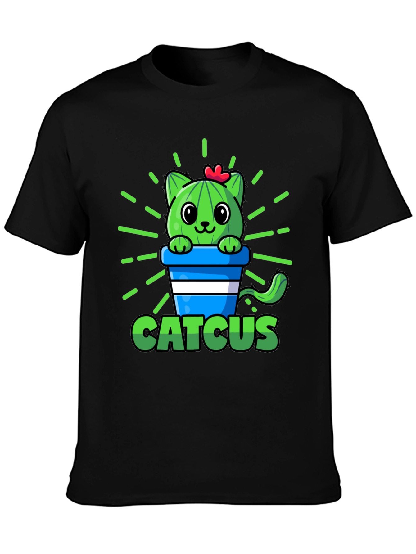Cute Catcus Graphic T-Shirt - Funny Cactus Cat Tee