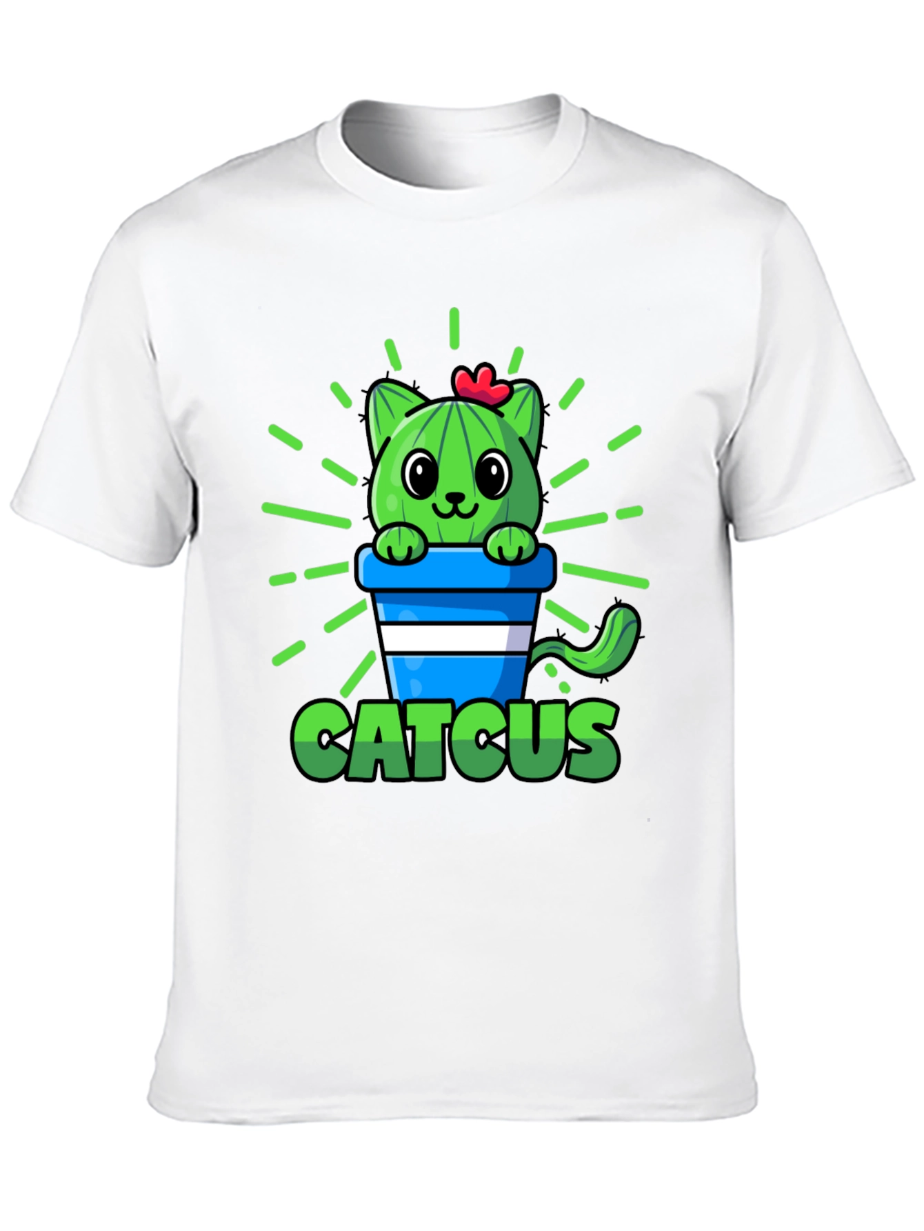 Cute Catcus Graphic T-Shirt - Funny Cactus Cat Tee