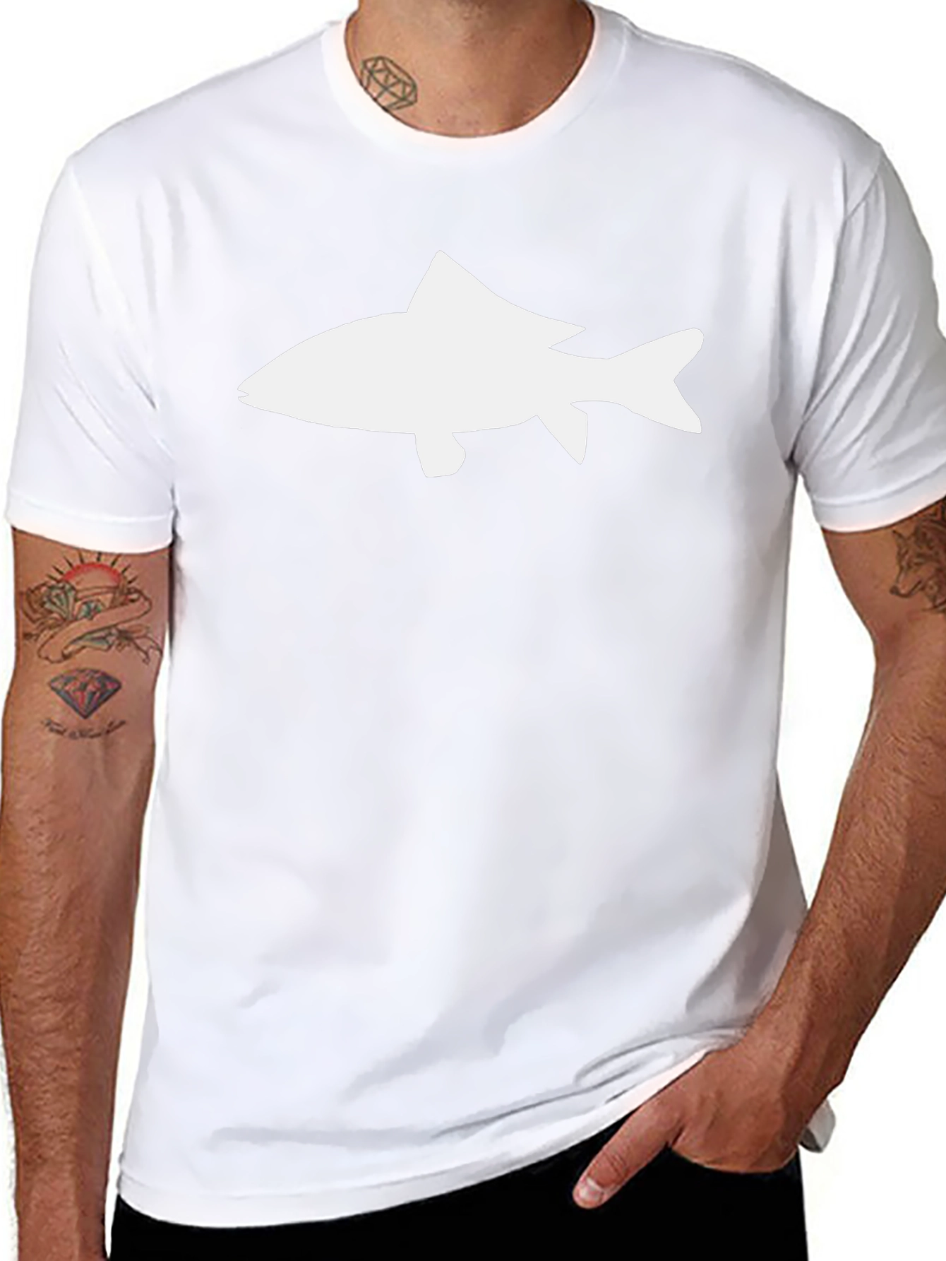 Fish Graphic T-Shirt - Black Cotton Tee