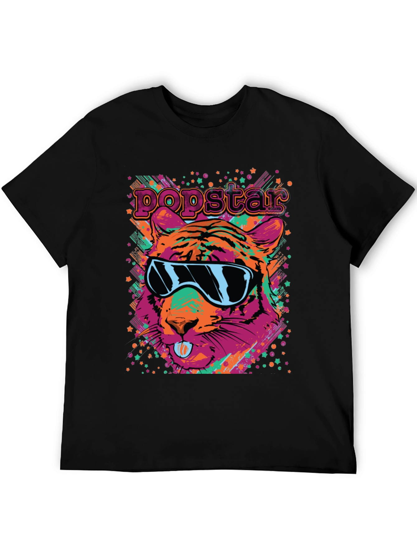 Popstar Tiger Graphic Tee - Funky Animal Print