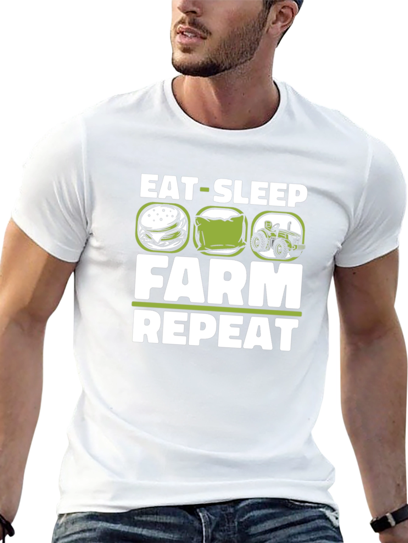 Eat Sleep Farm Repeat Graphic T-Shirt